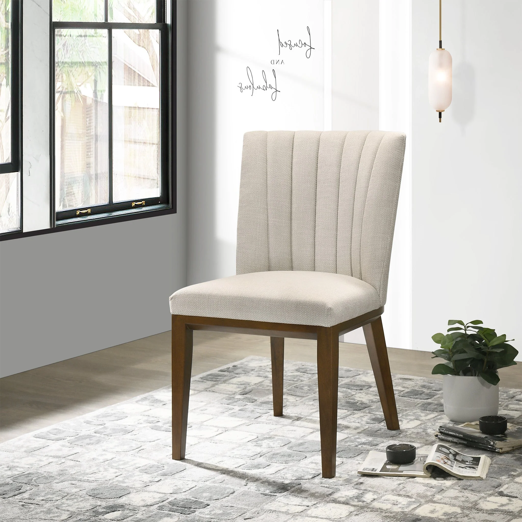 Elmwood Beige Fabric Dining Chair (Set Of 2) - Image 4