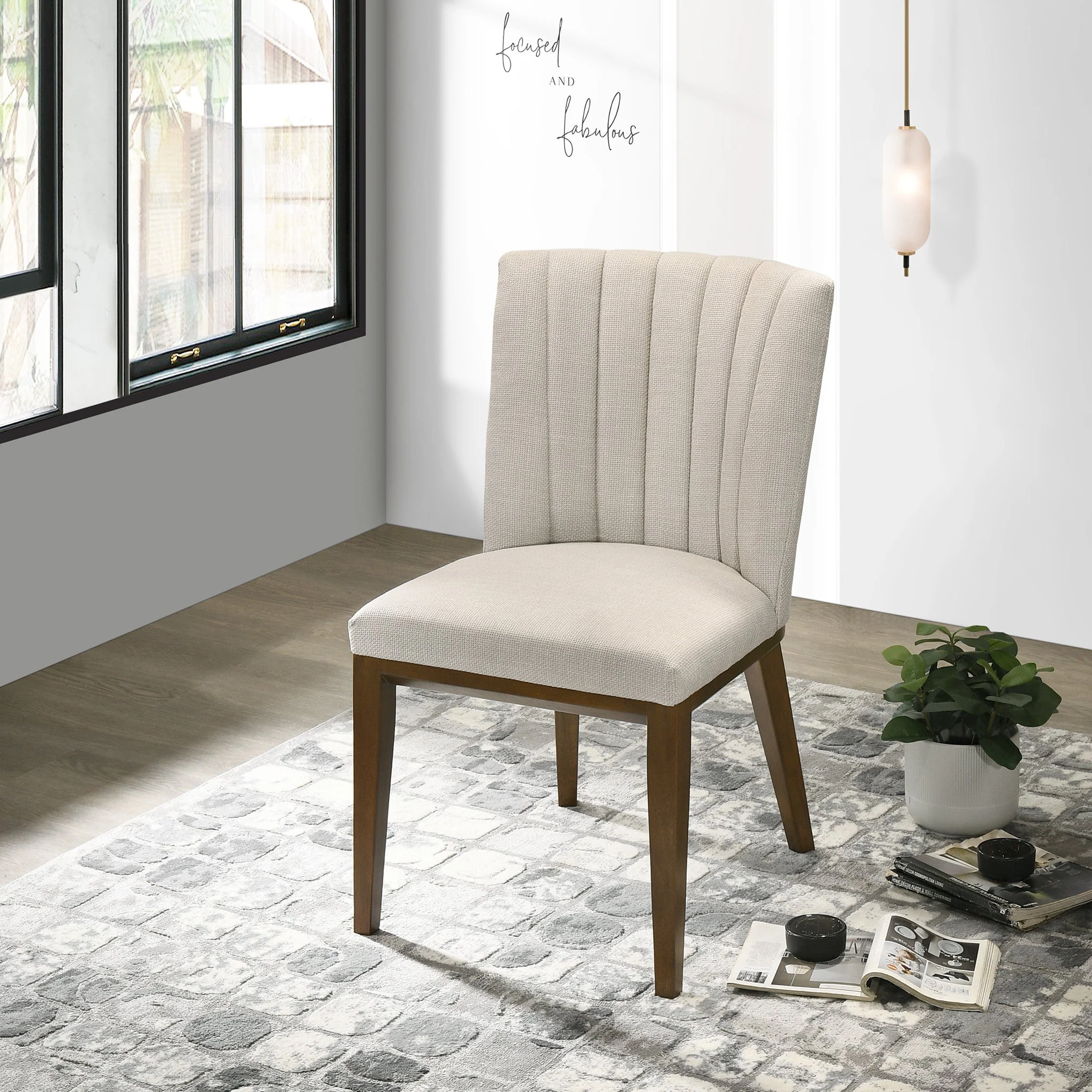 Elmwood Beige Fabric Dining Chair (Set Of 2) - Image 5