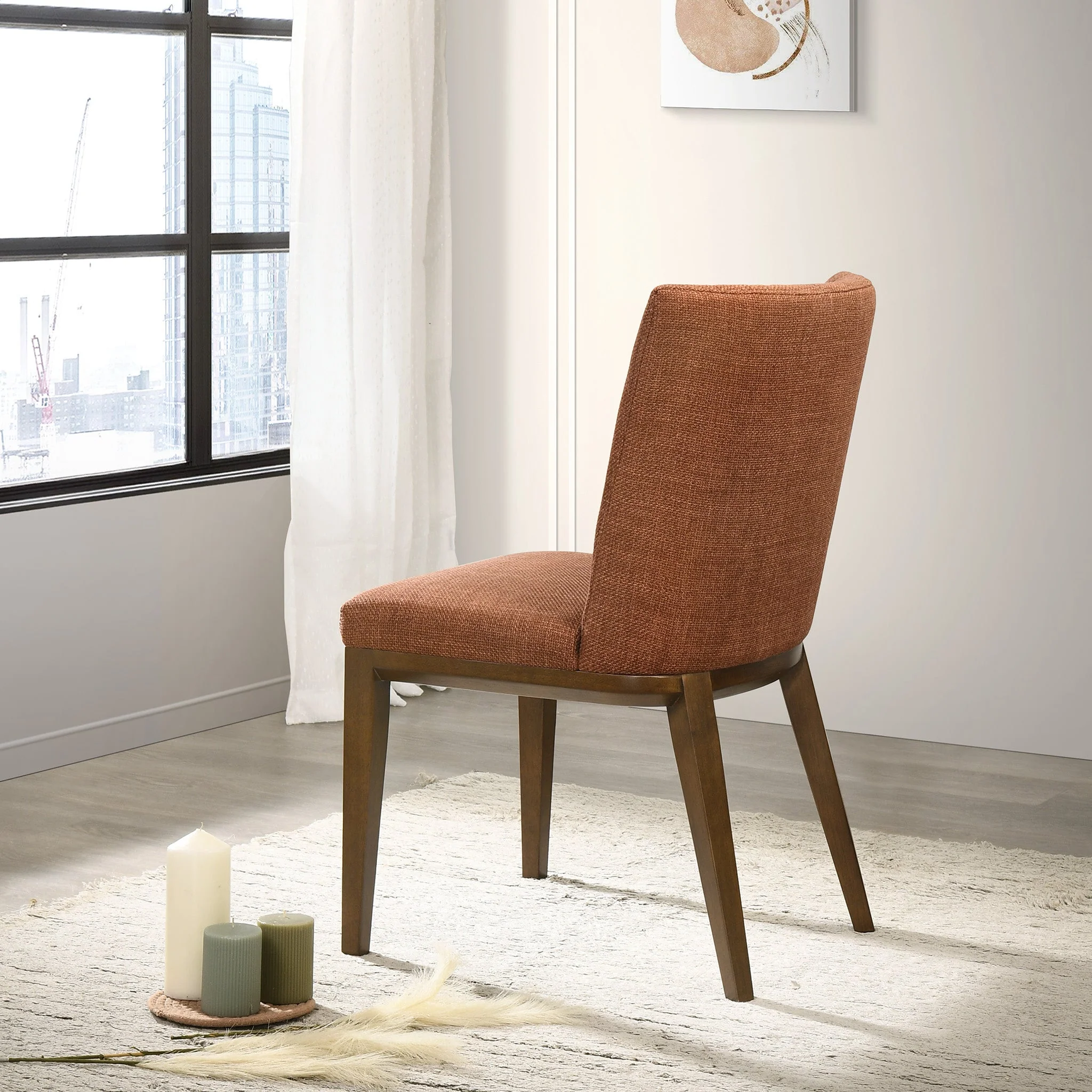 Elmwood Orange Fabric Dining Chair (Set Of 2) - Image 5