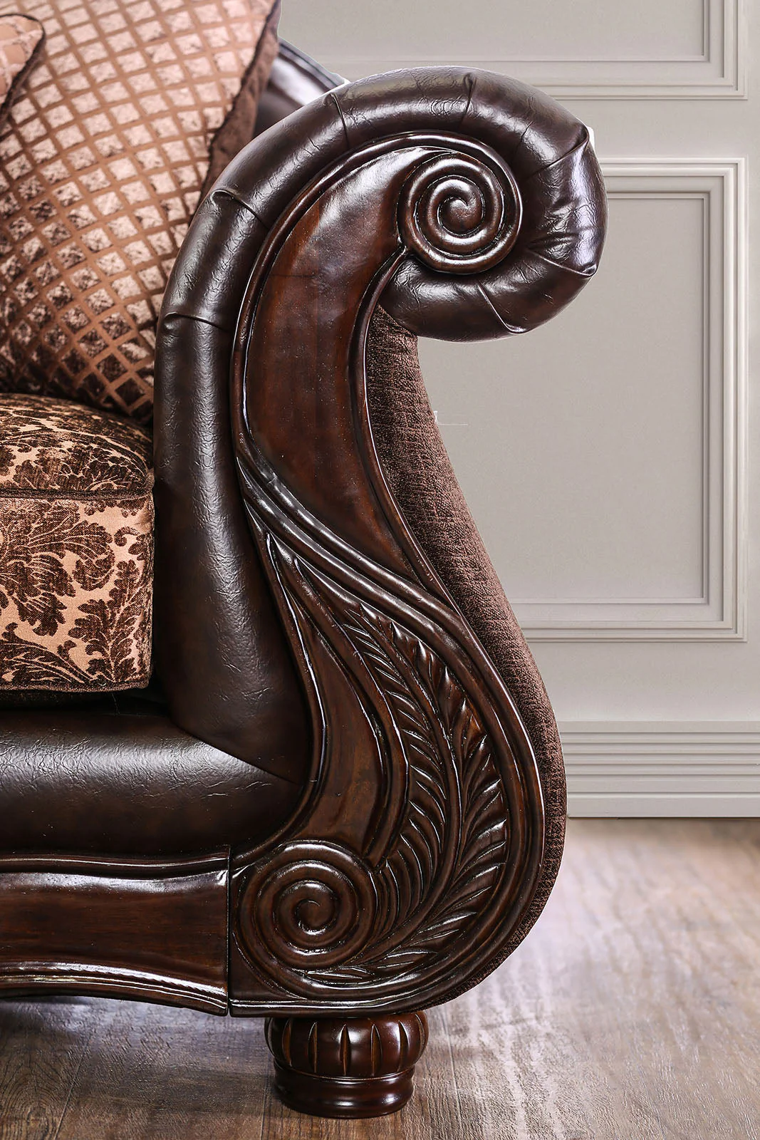 Elpis Brown/Espresso Loveseat - Image 4
