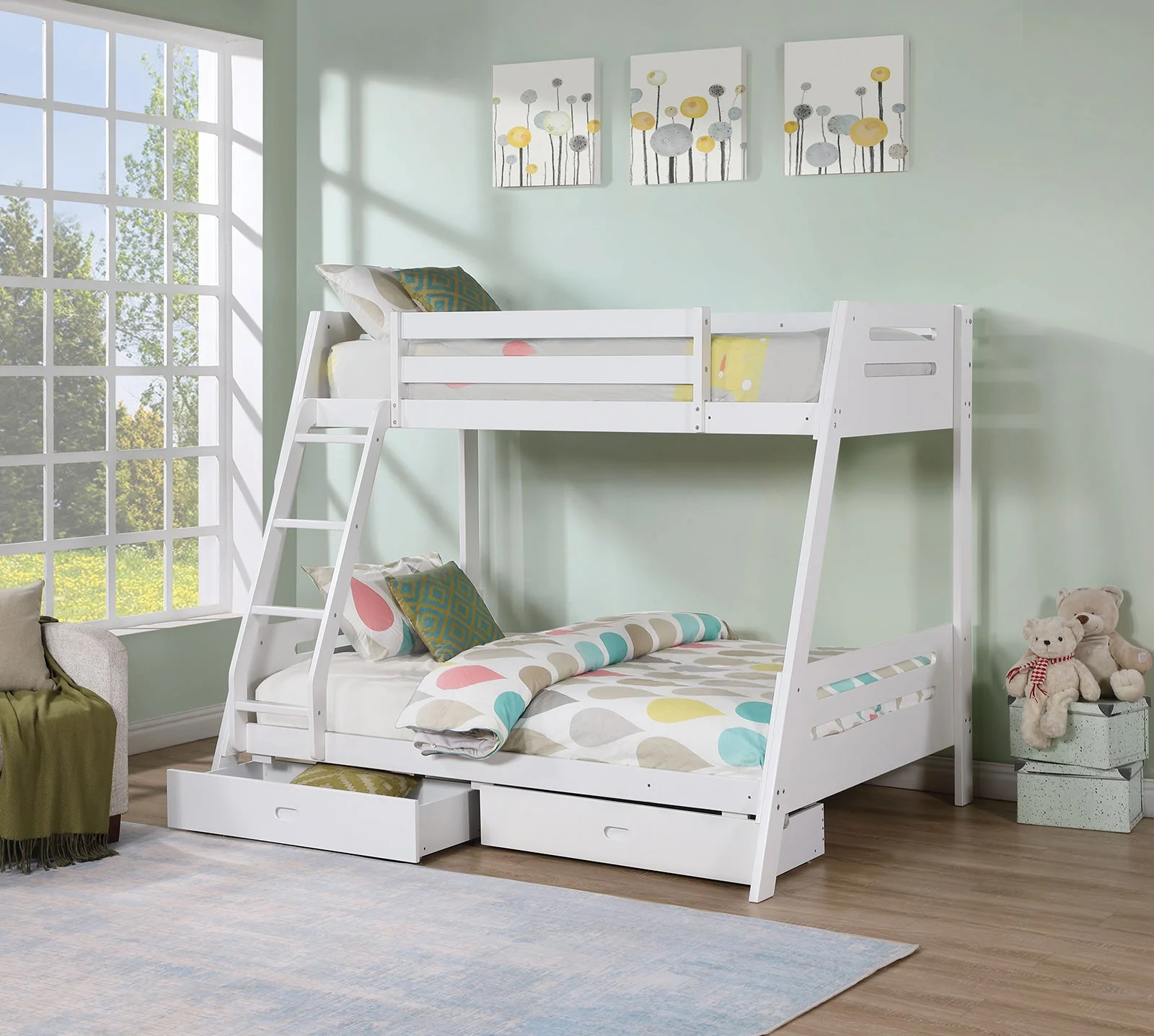 Emilee White Twin/Full Bunk Bed - Image 2