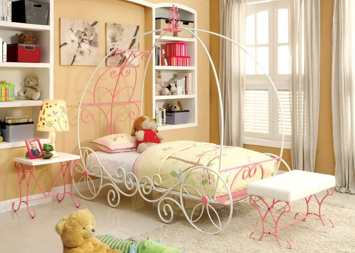 Enchant Pink/White Twin Bed - Image 2