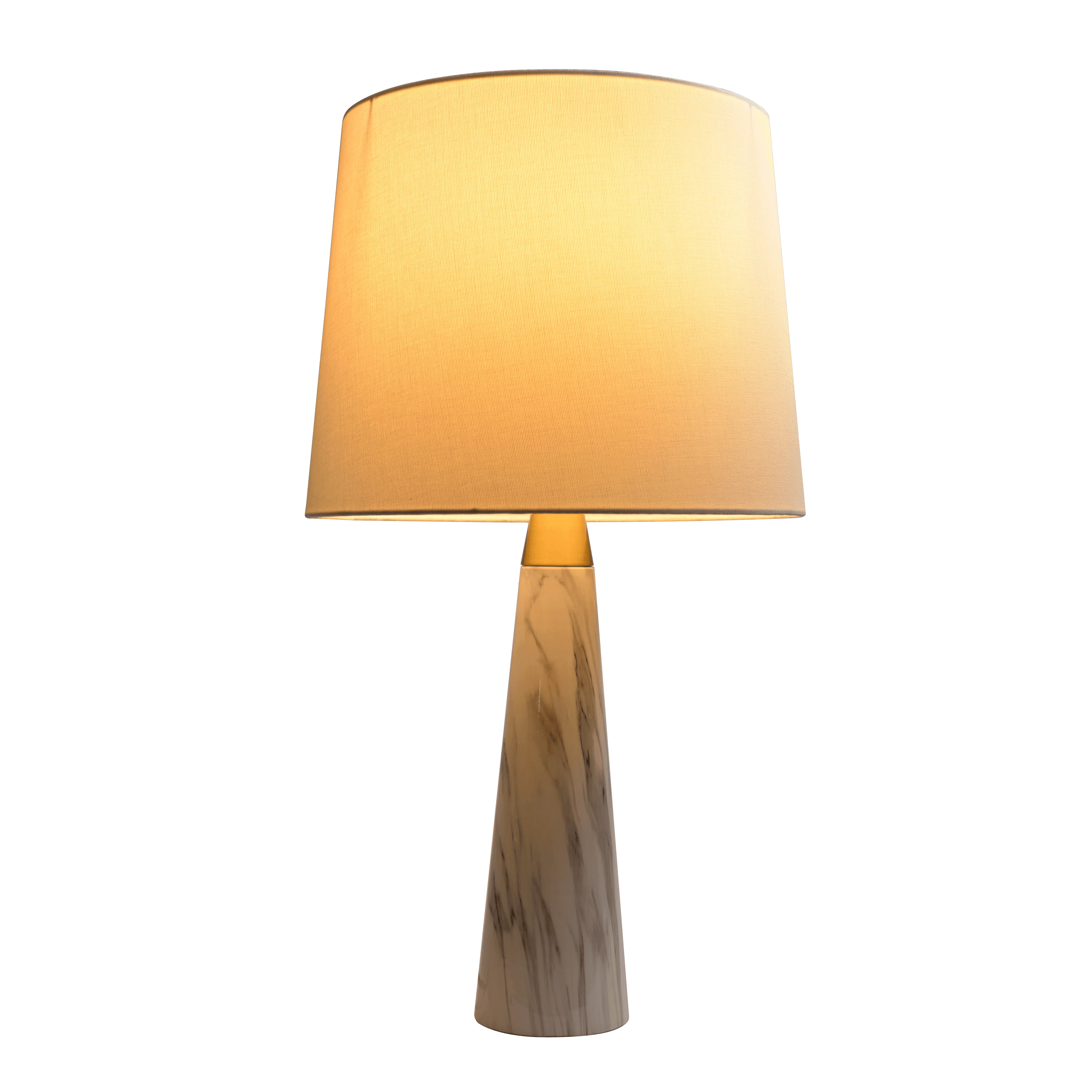 Enclave Hydro Black Table Lamp with On/Off Switch Faux Marble Base Fabric Shade - Image 2