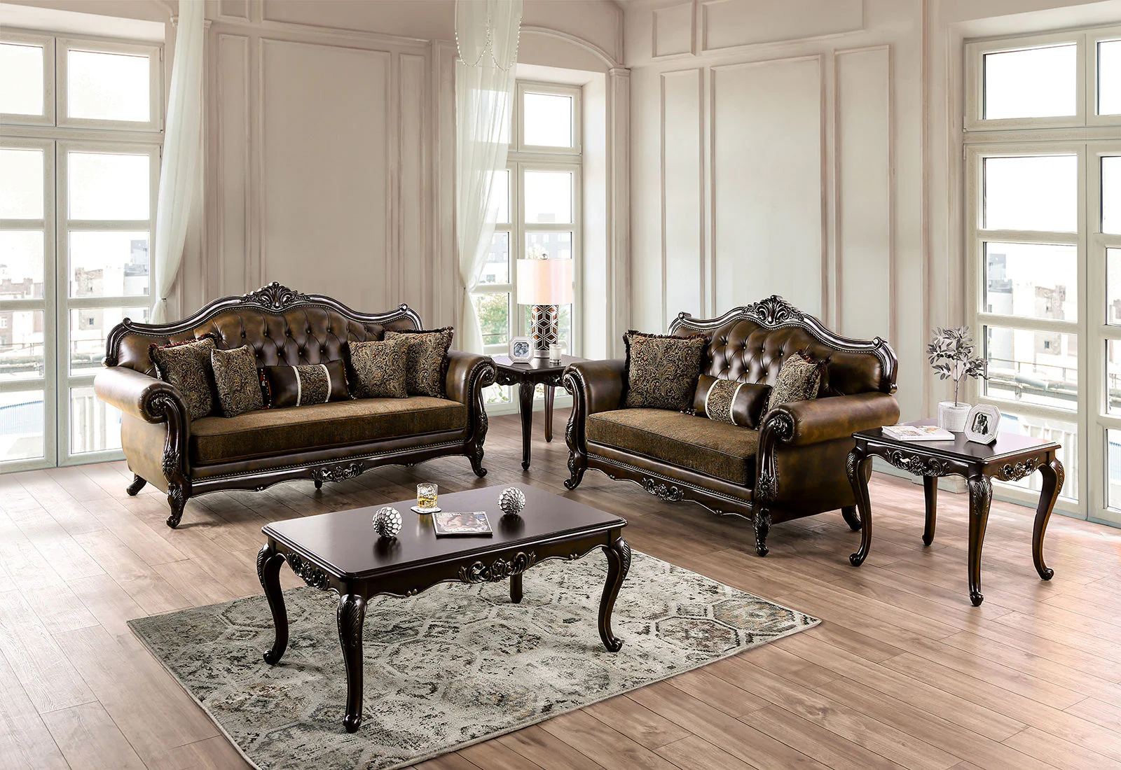 Ensenada Dark Cherry/Brown Loveseat - Image 2