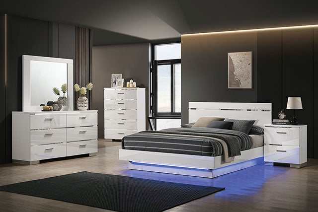 Erlach White/Chrome Eastern King Bed - Image 2