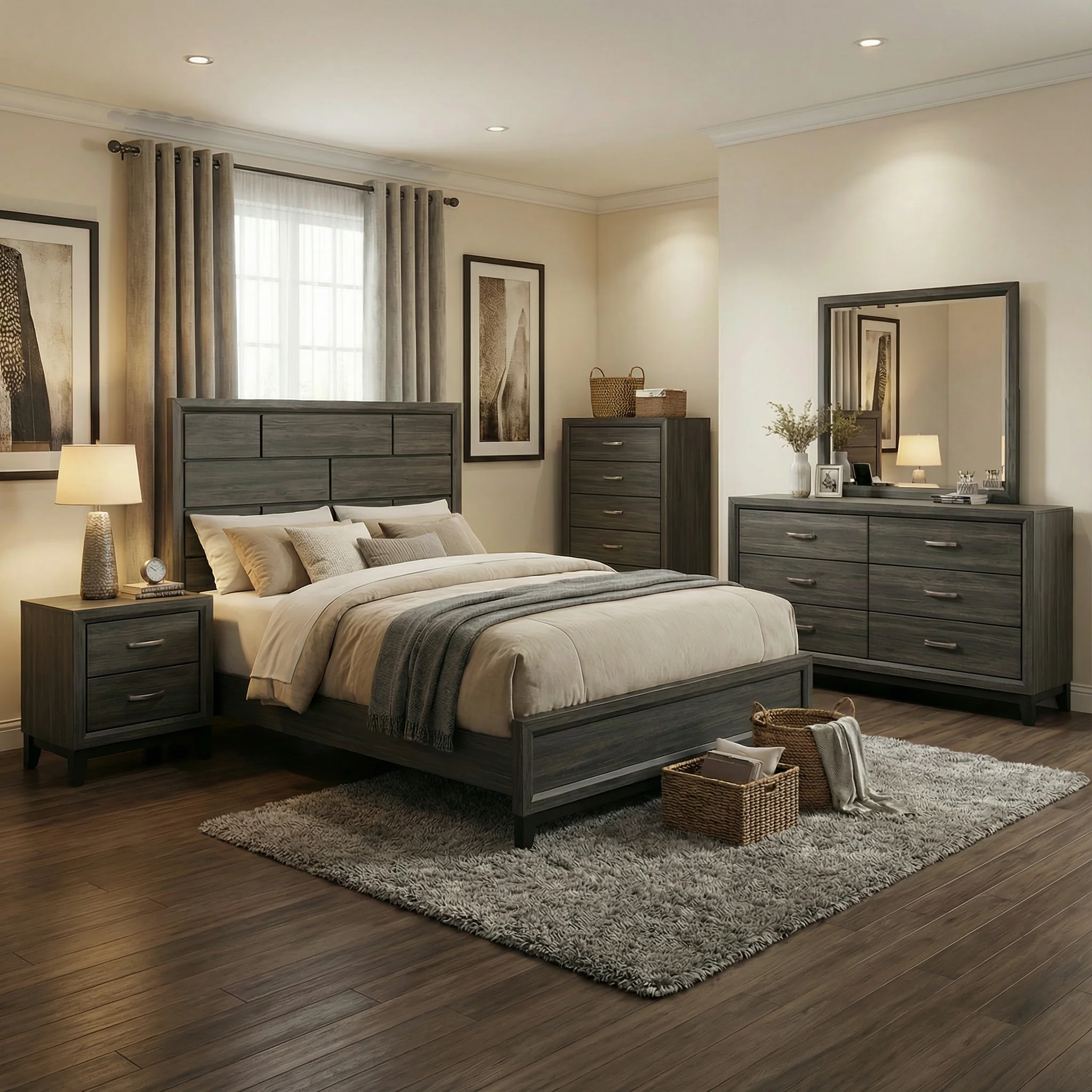 Errico Gray 4 Pc. Queen Bedroom Set - Image 2
