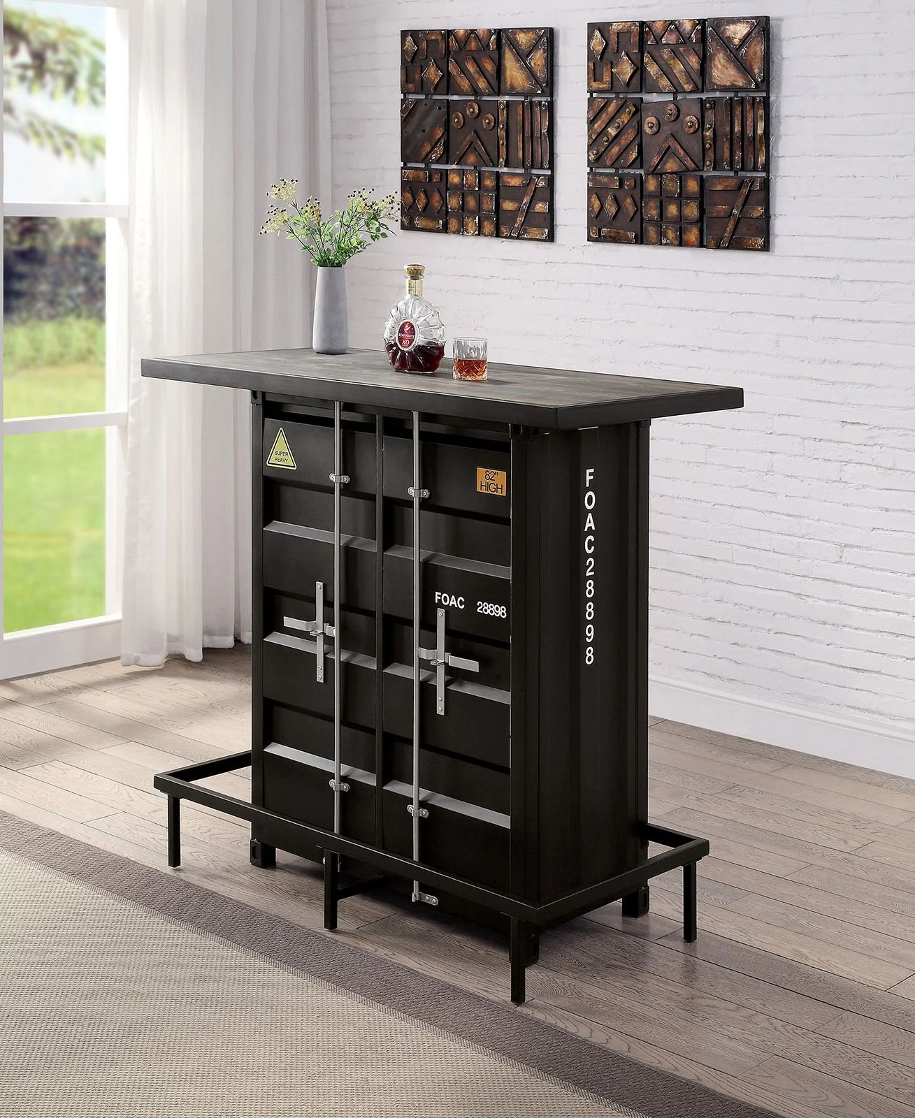 Esdargo Black/Distressed Dark Oak 3 Pc. Bar Table Set - Image 5
