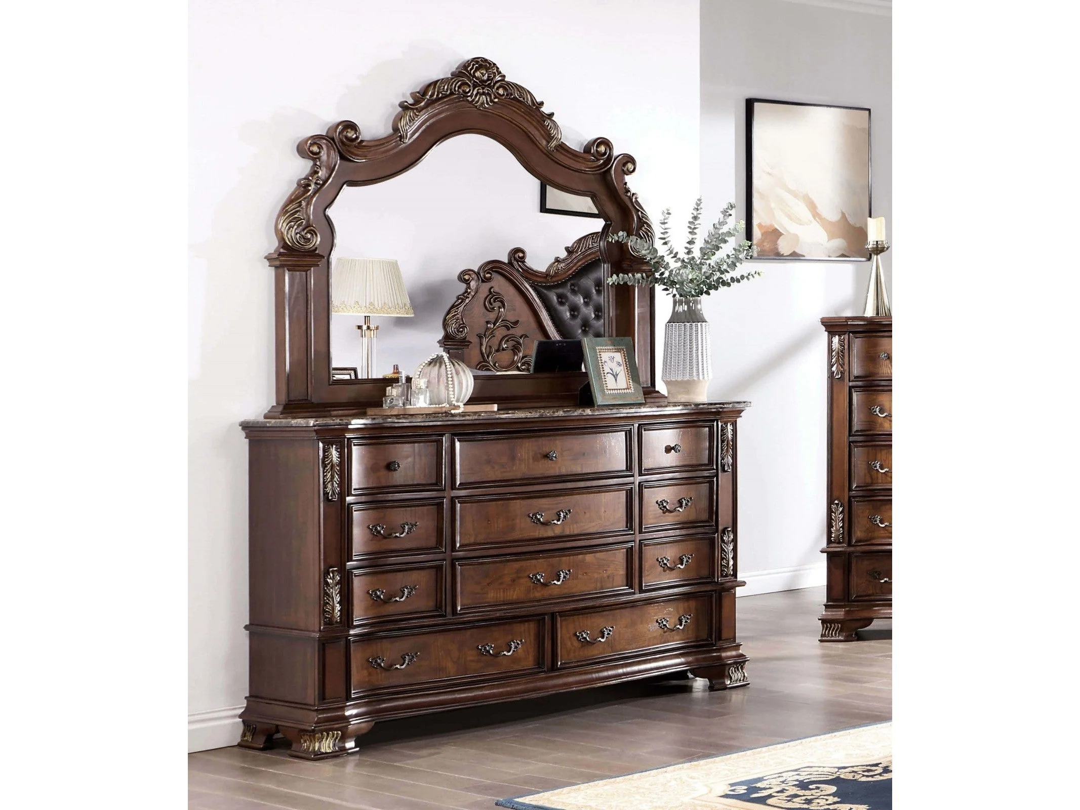 Esparanza Brown Cherry 4 Pc. Queen Bedroom Set - Image 5