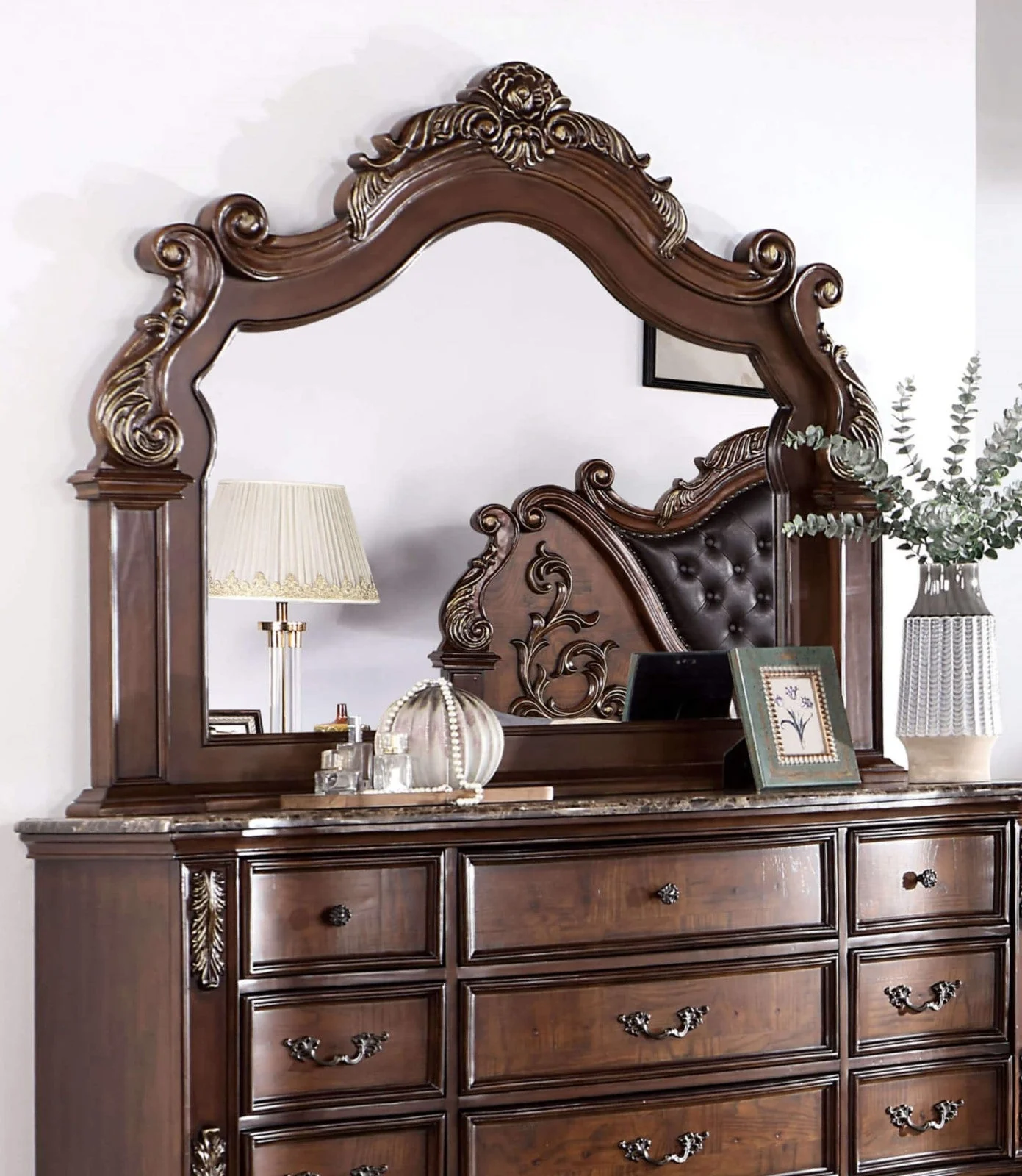 Esparanza Brown Cherry 5 Pc. Queen Bedroom Set w/ 2NS - Image 6