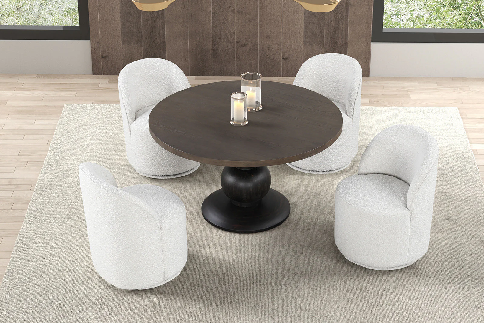 Essen Espresso Round 5 Piece Dining Set - Image 2