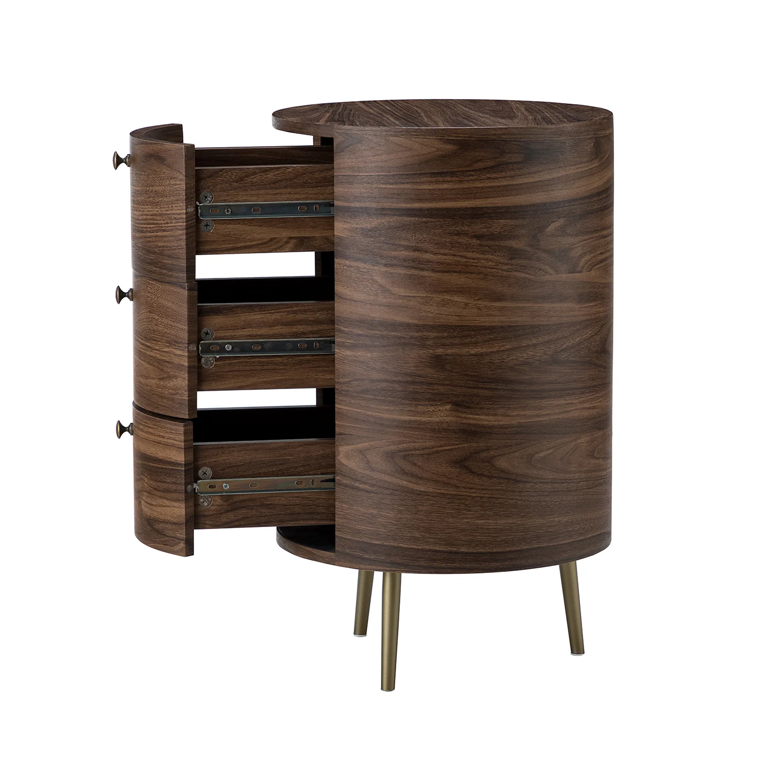 Etta Drum 3 - Drawer End Table in Walnut - Image 3