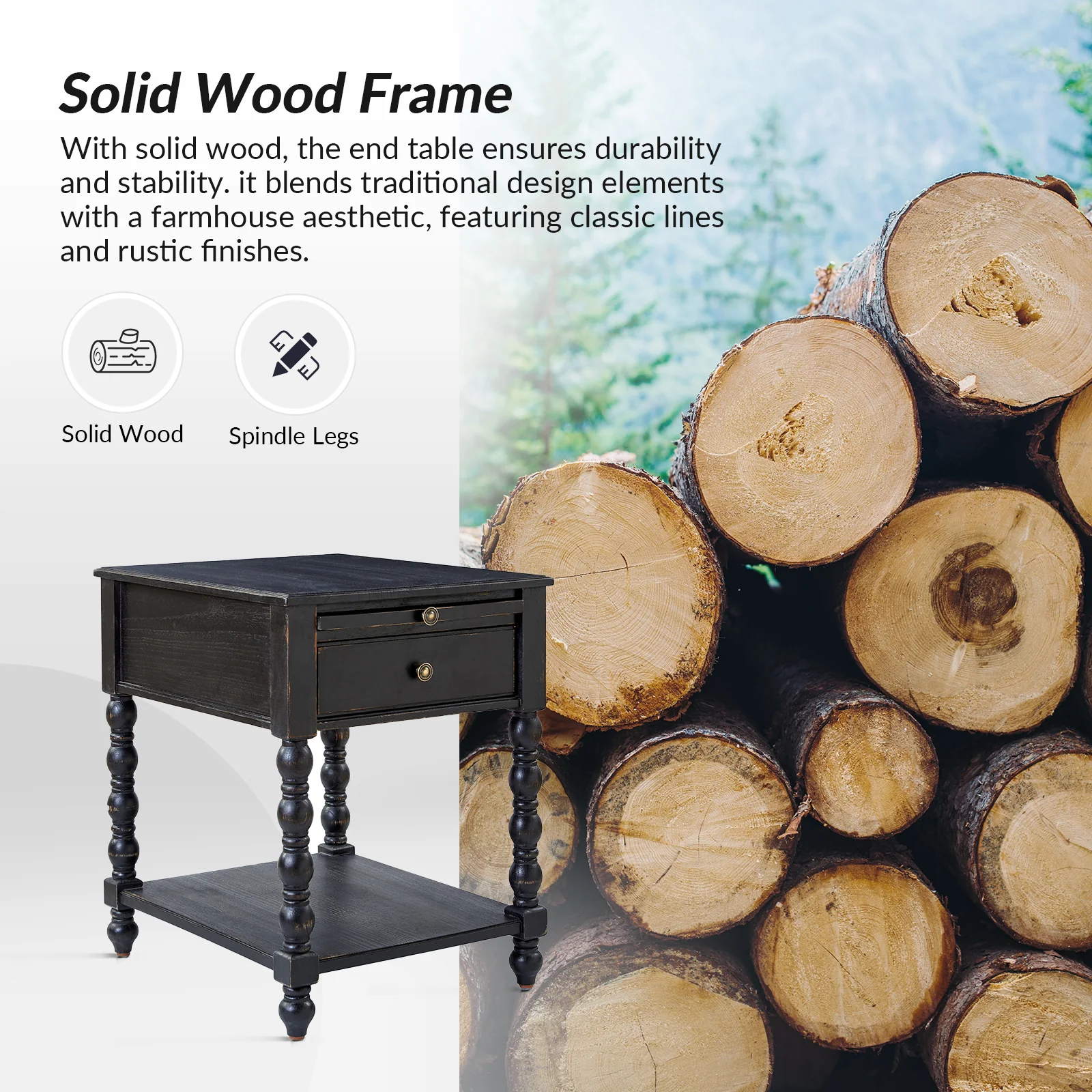 Eric End Table in Charcoal - Image 5
