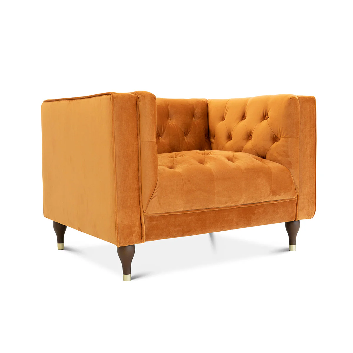 Evelyn Burnt Orange Velvet Lounge Chair - Image 4