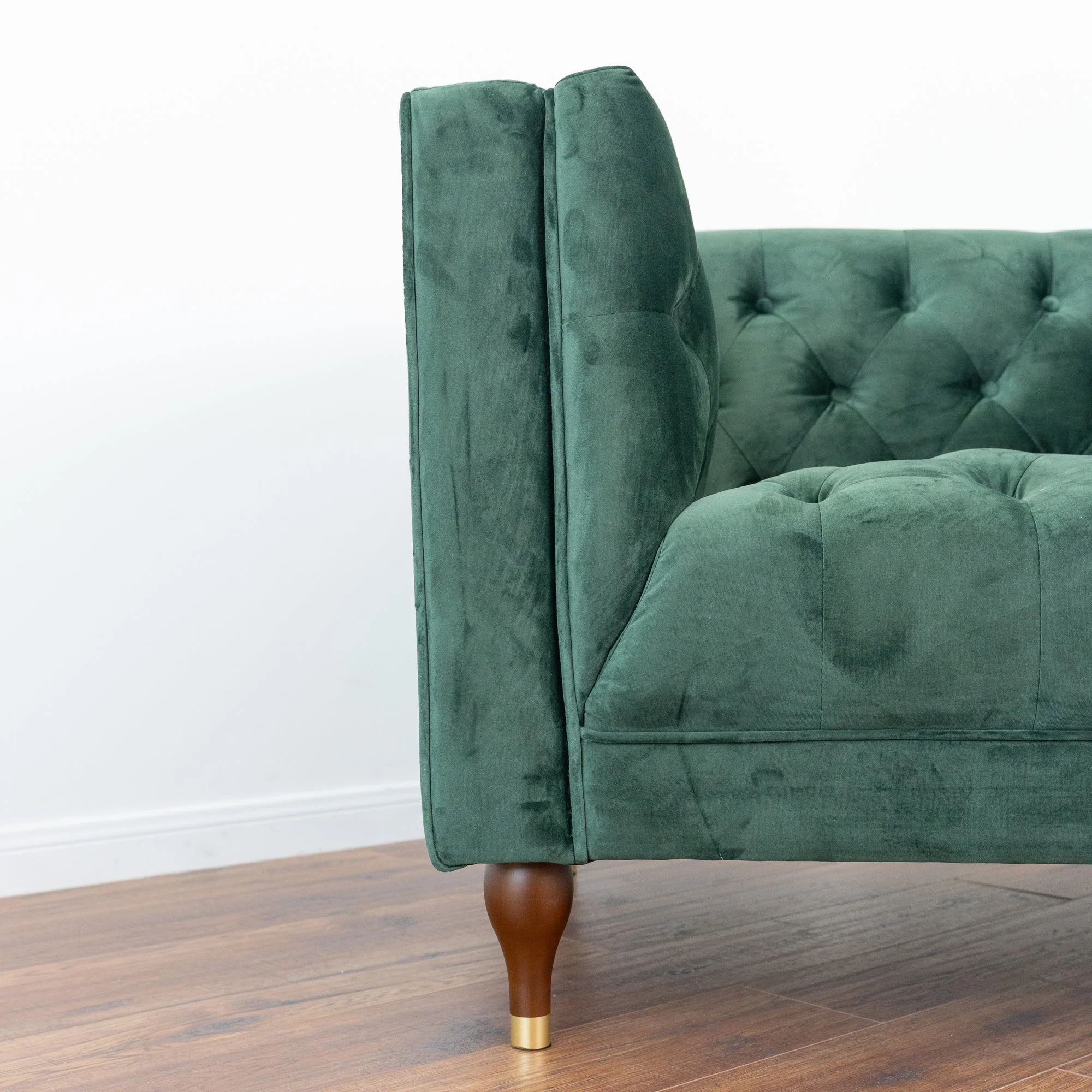 Evelyn Dark Green Velvet Lounge Chair - Image 4
