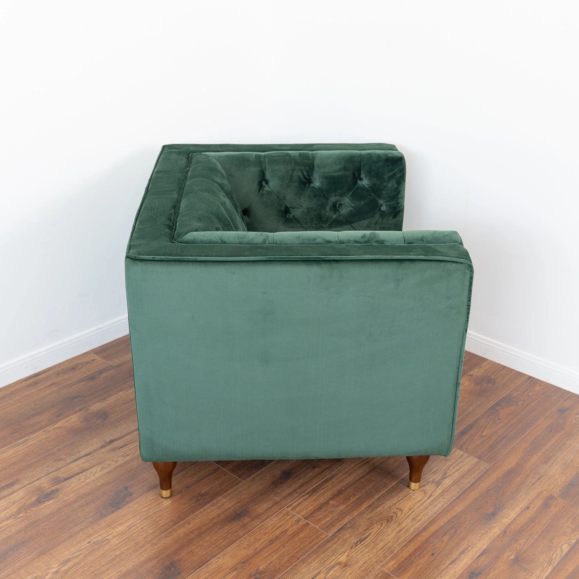 Evelyn Dark Green Velvet Lounge Chair - Image 8