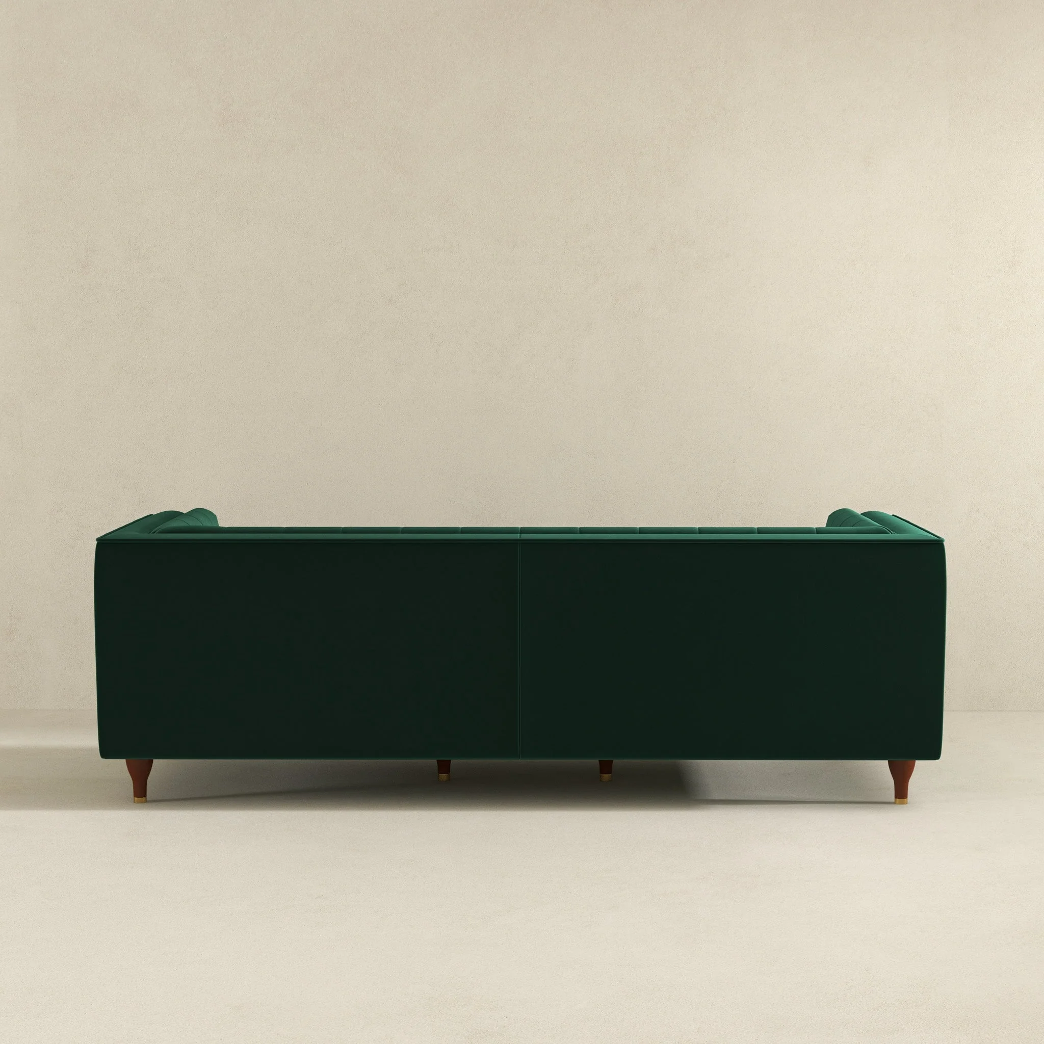 Evelyn Mid Century Modern Dark Green Velvet Luxury Chesterfield Sofa - Image 7