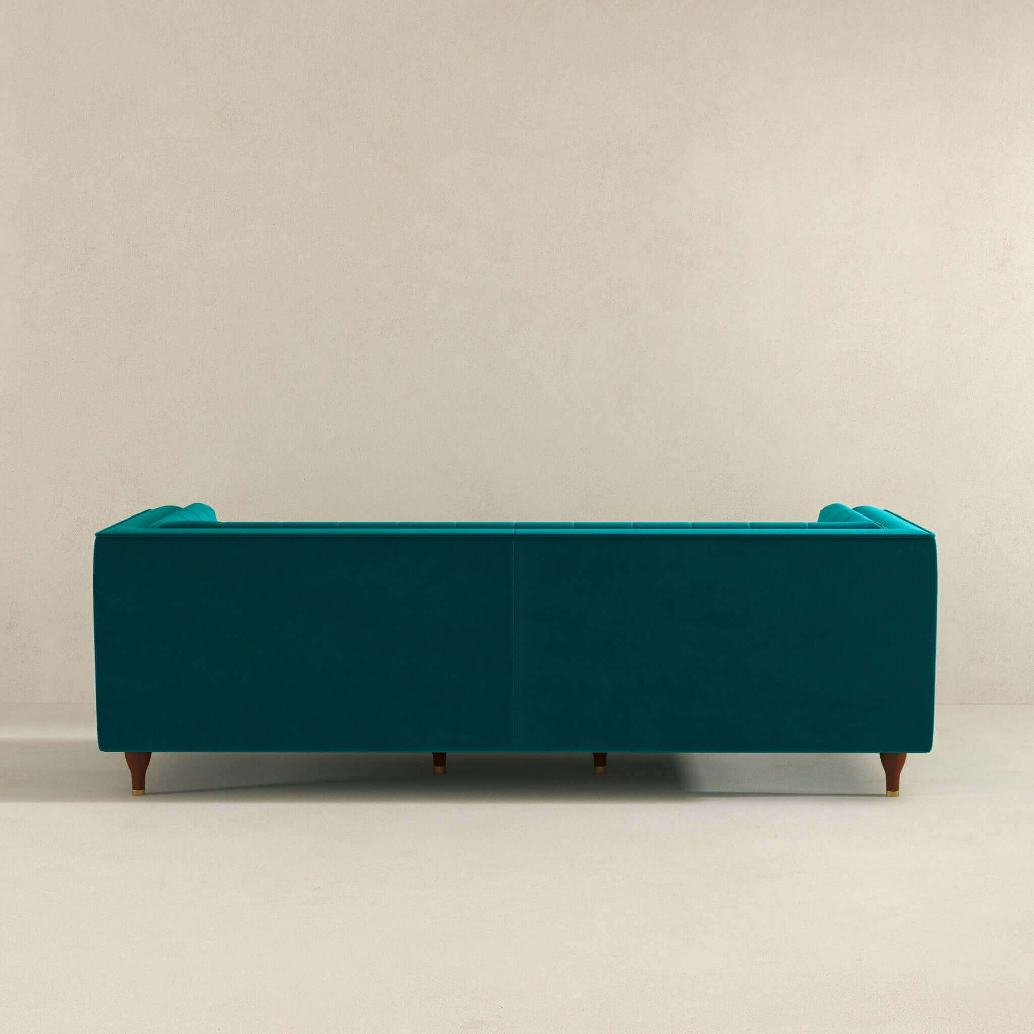 Evelyn Mid Century Modern Teal Velvet Luxury Chesterfield Sofa - Image 6