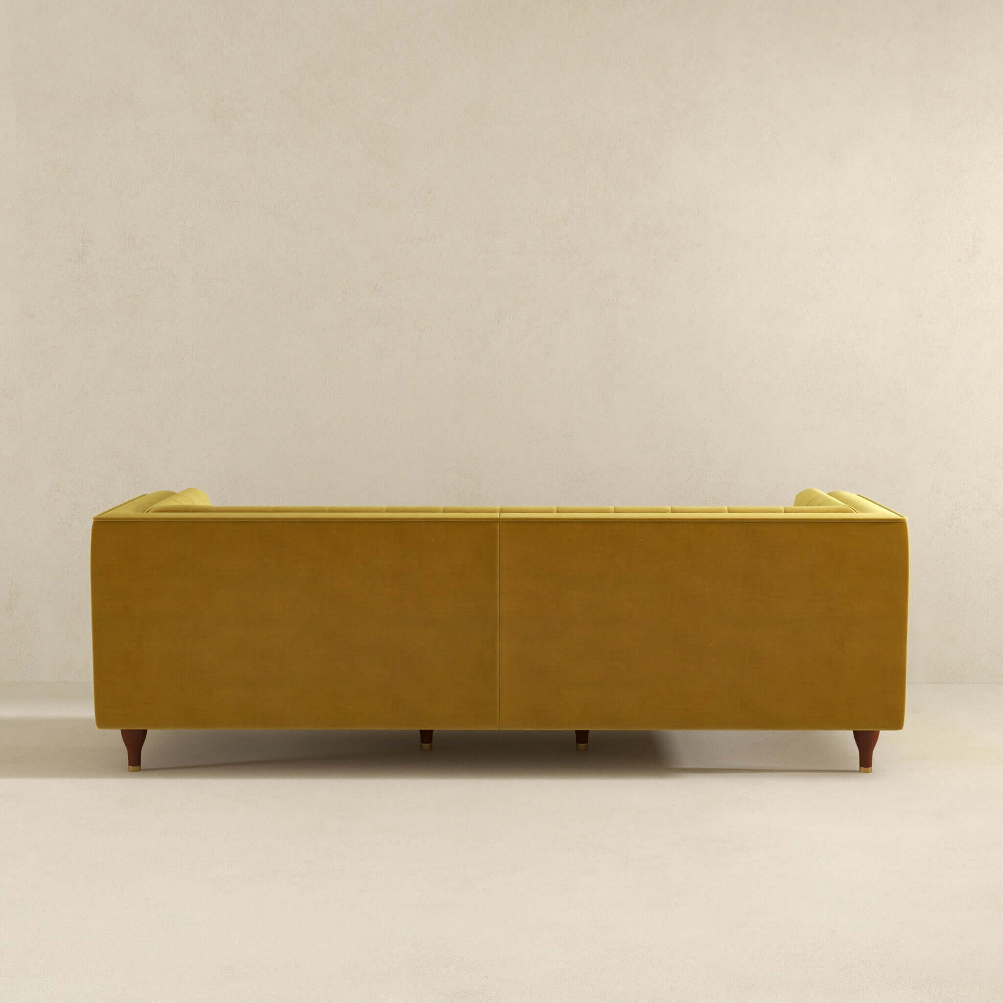 Evelyn Mid Century Modern Yellow Velvet Luxury Chesterfield Sofa - Image 7