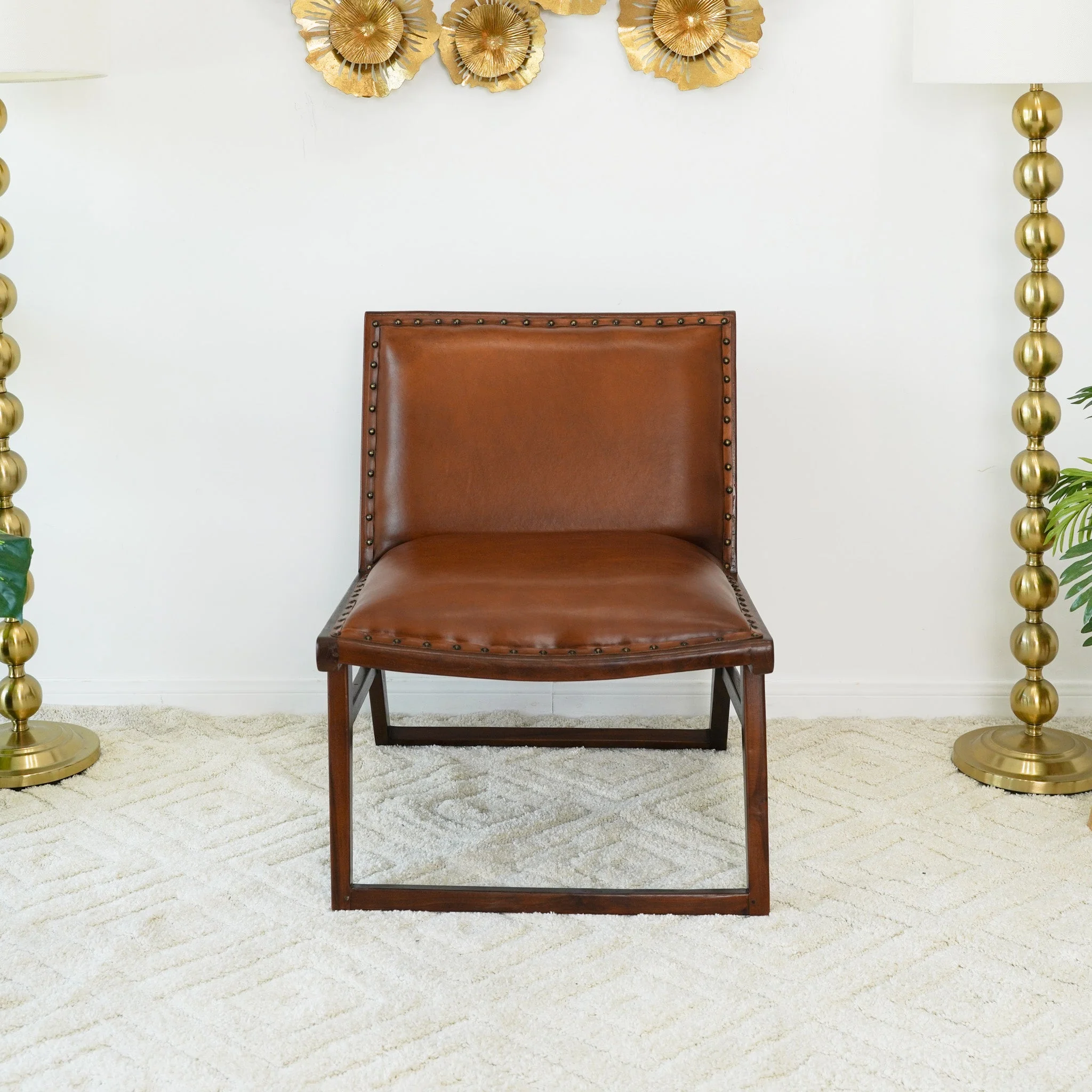 Everett Tan Leather Lounge Chair - Image 2