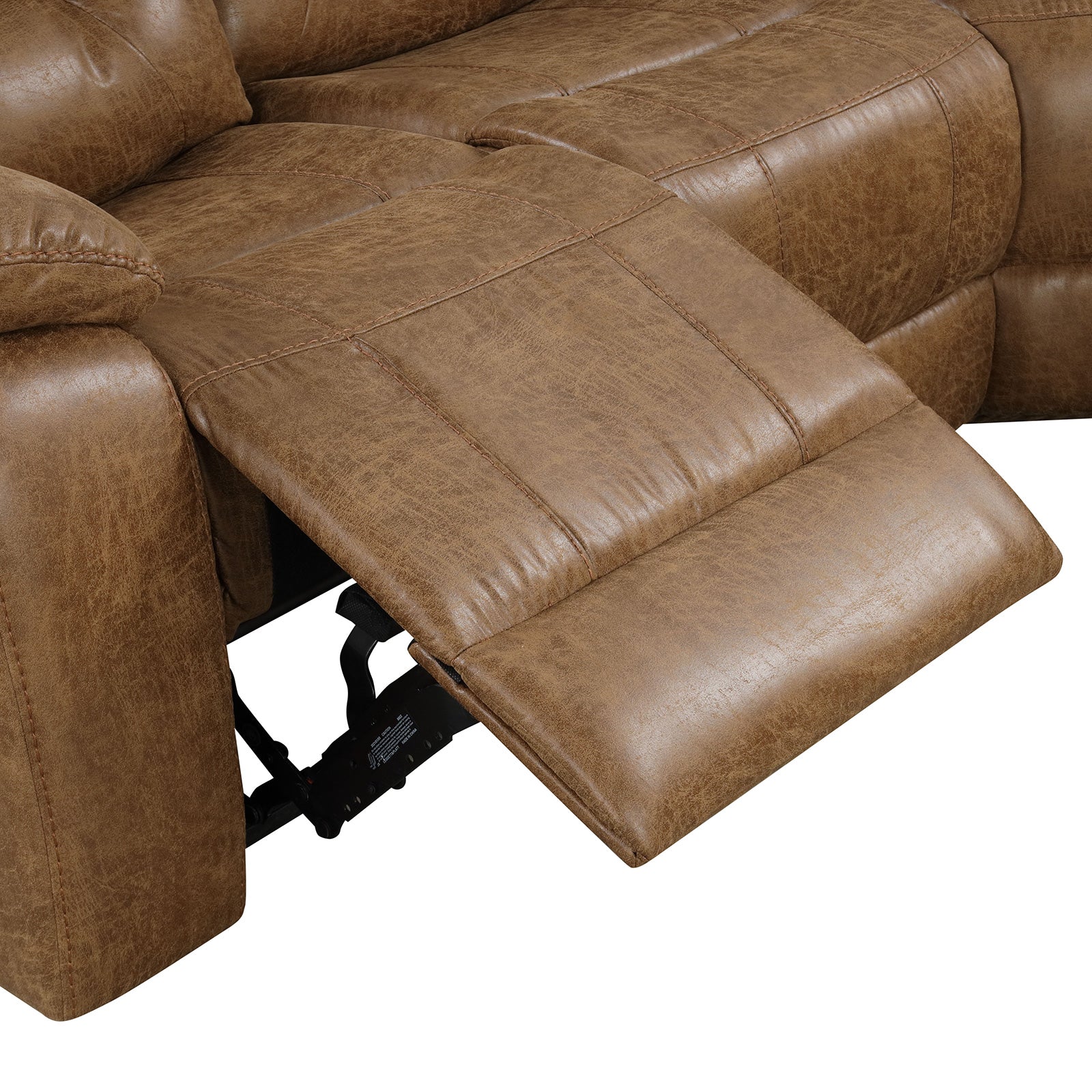 Ezekius Brown Leatherette  Reclining Sectinoal - Image 4