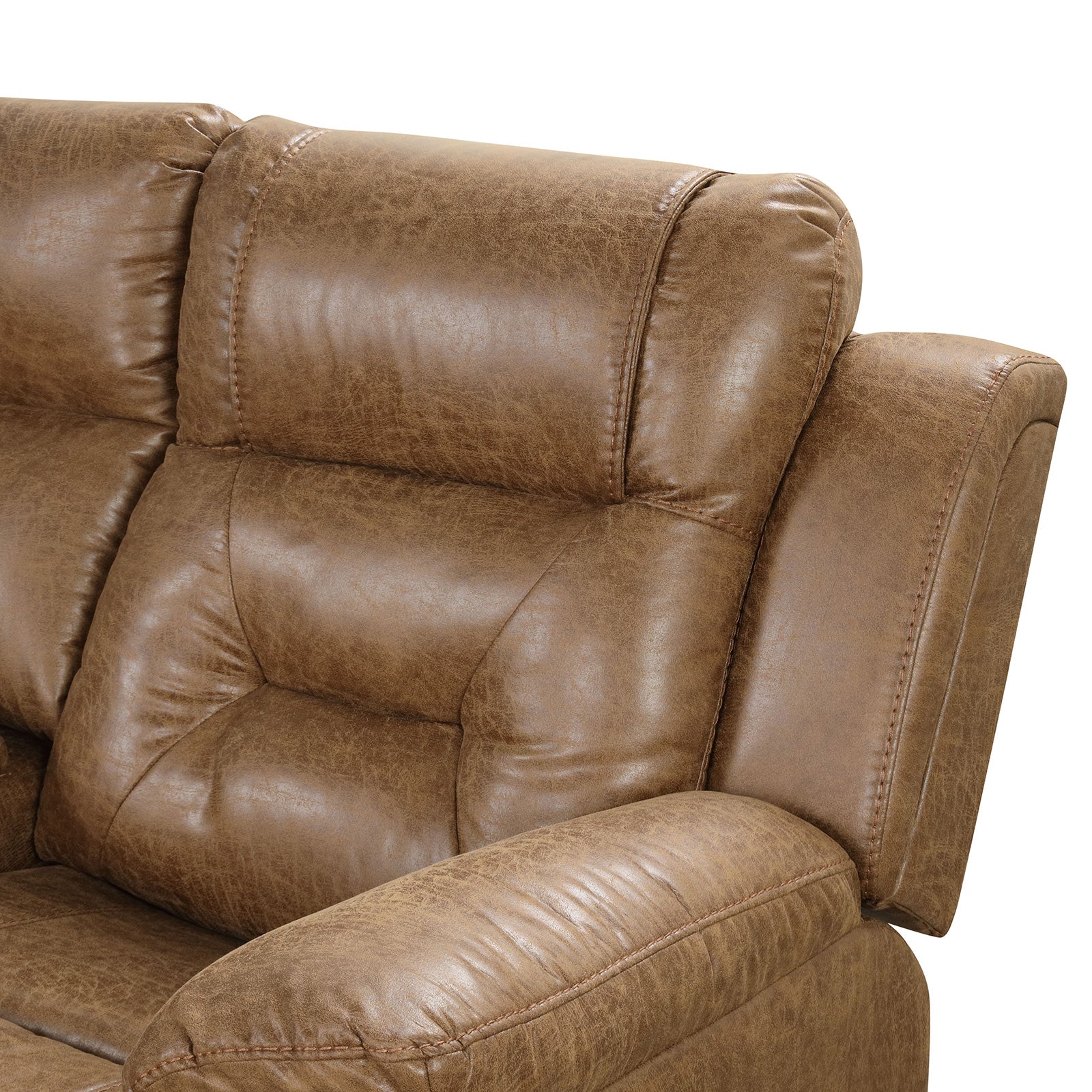 Ezekius Brown Leatherette  Reclining Sectinoal - Image 5