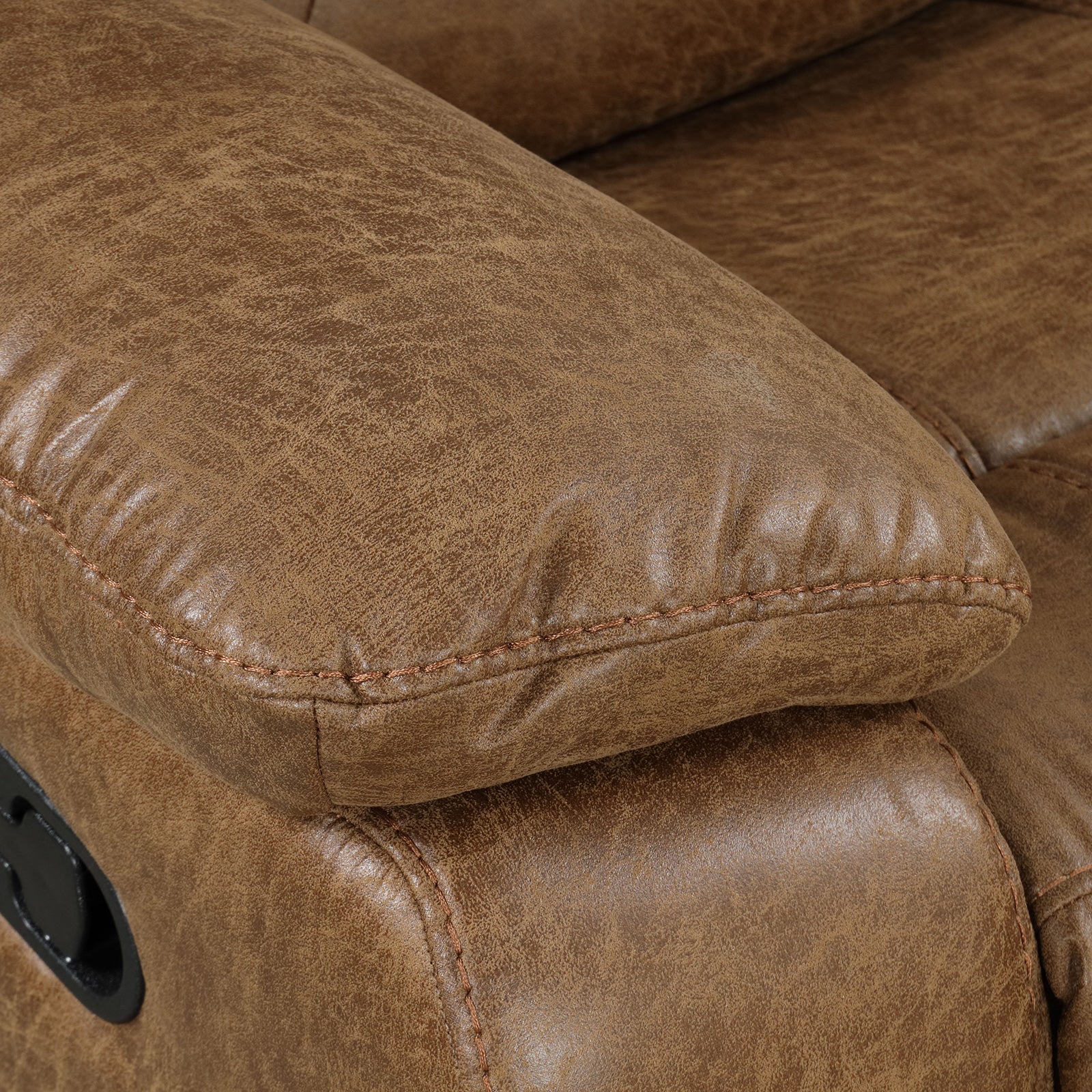 Ezekius Brown Leatherette  Reclining Sectinoal - Image 7