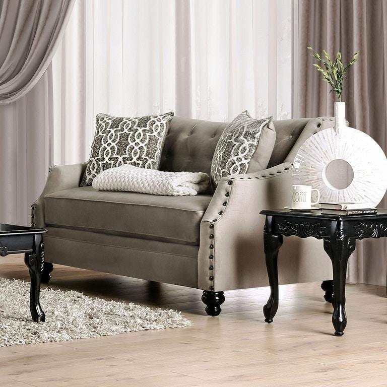 Ezrin Light Brown Stationary Sofa & Loveseat 2pc - Image 3