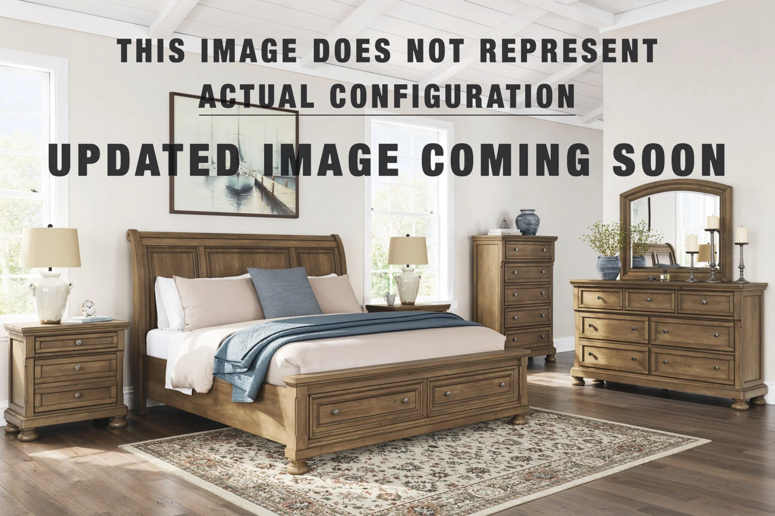 Feddinger Sleigh Bed. Dresser Bedroom Set