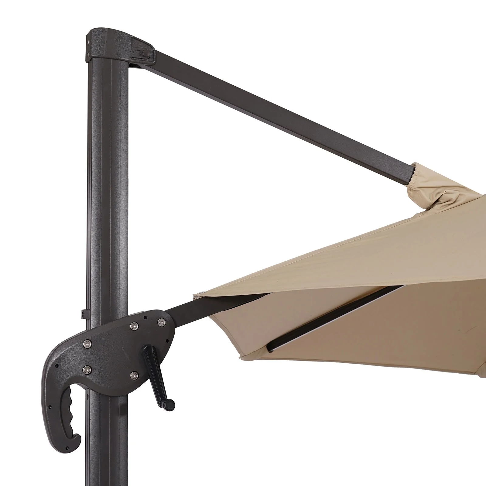 Fera Beige Round Umbrella w/Base - Image 5