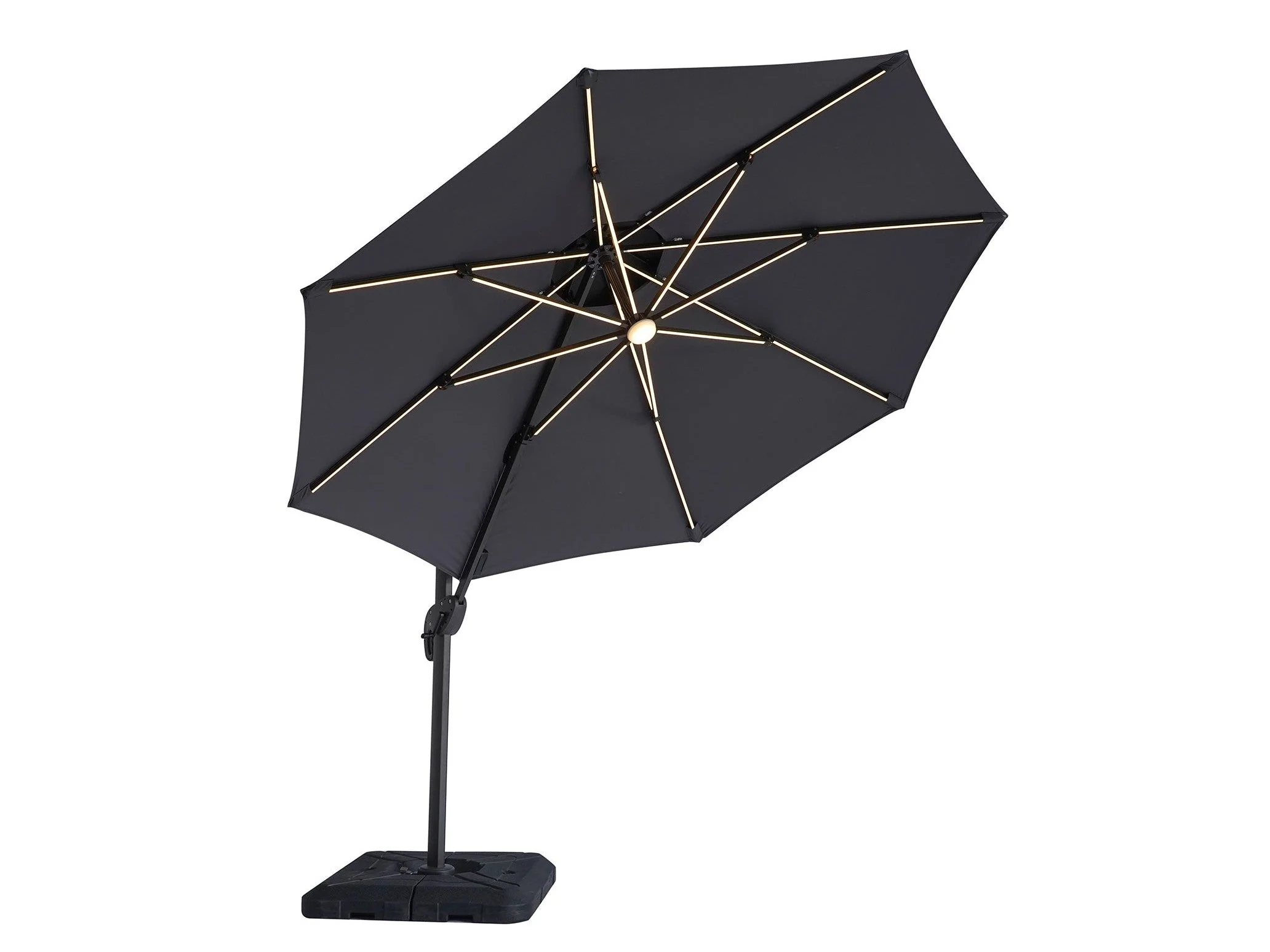 Fera Gray Round Umbrella w/Base