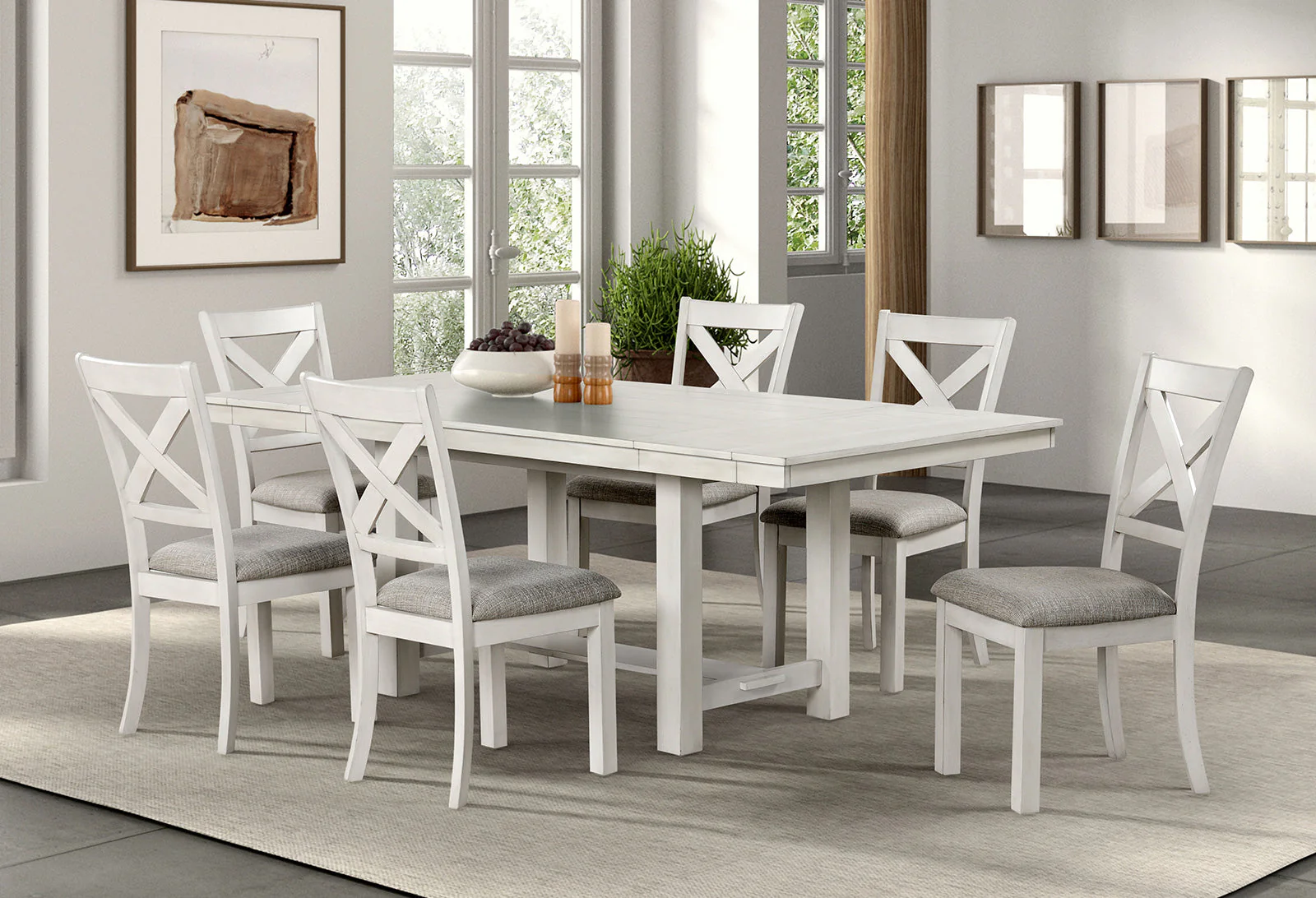 Ferrone Rustic White Oak Dining Table - Image 3