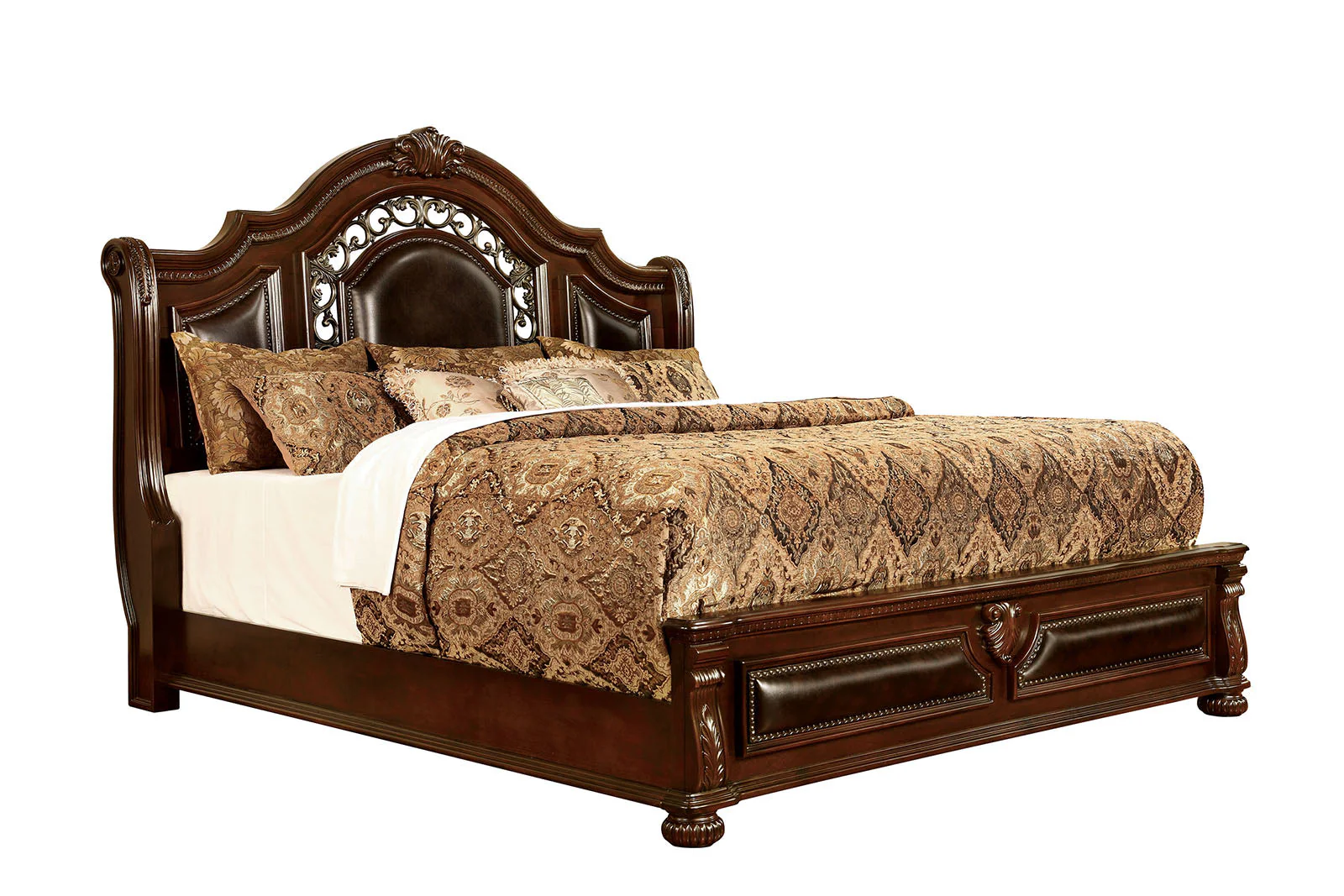 Flandreau Brown Cherry/Espresso 5 Pc. Queen Bedroom Set w/ Chest - Image 2