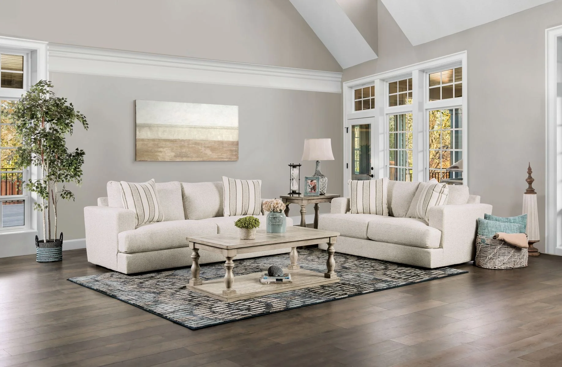 Flintshire Beige Sofa & Loveseat - Image 6