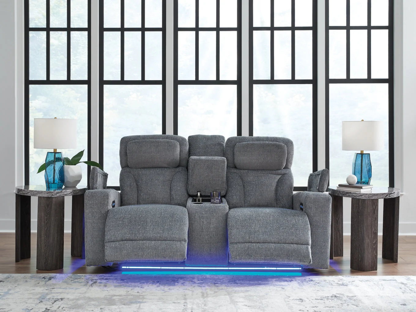 Forest Lake Power Reclining Loveseat/Console/Adjustable Headrest - Image 7
