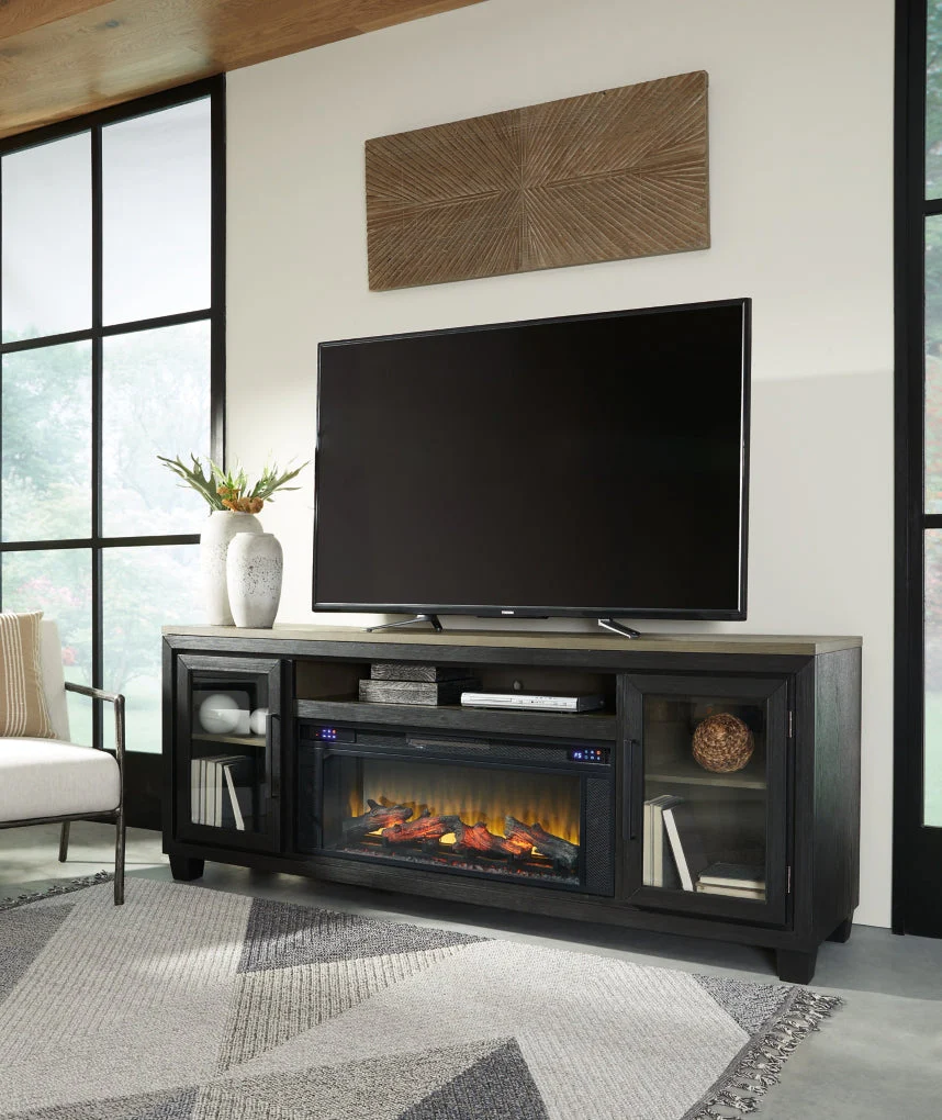 Foyland 83" TV Stand with Electric Fireplace - Image 2