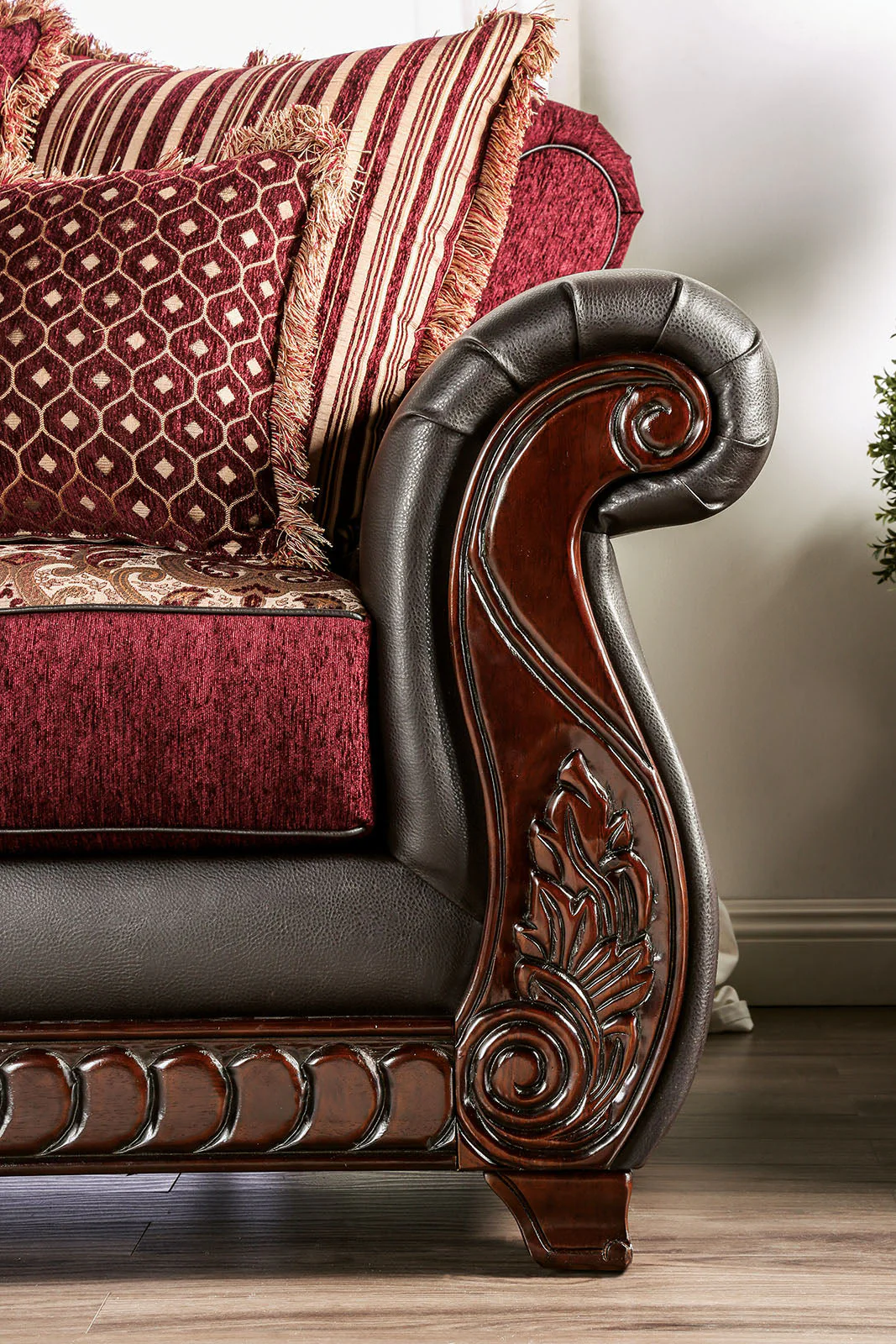 Franklin Burgundy/Espresso Chair - Image 2
