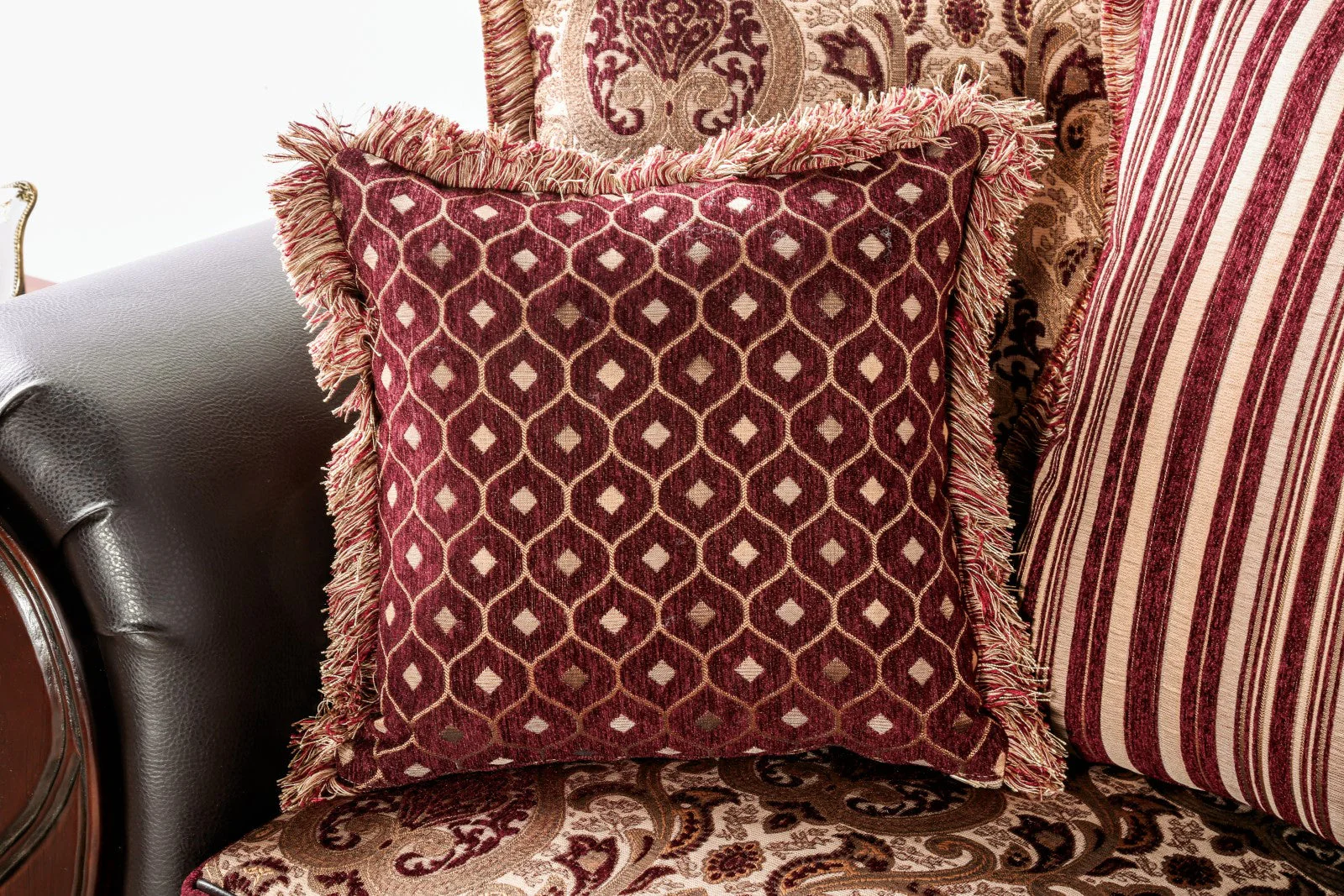 Franklin Burgundy/Espresso Chair - Image 3