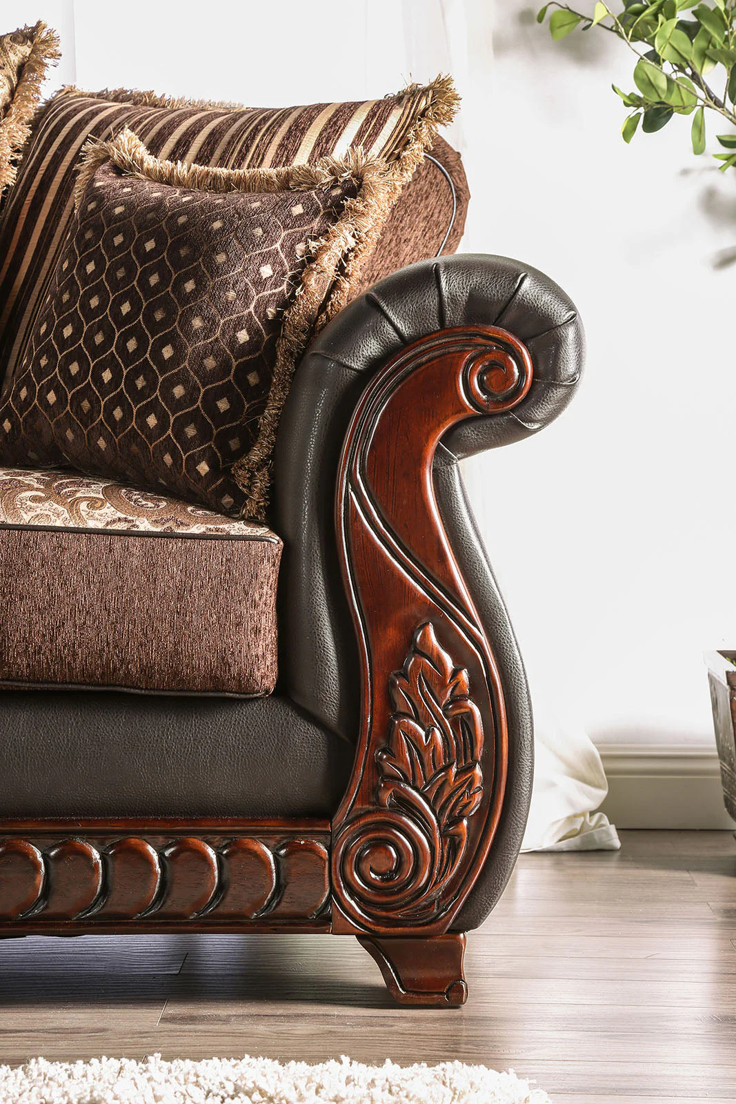 Franklin Dark Brown/Tan Chair - Image 2