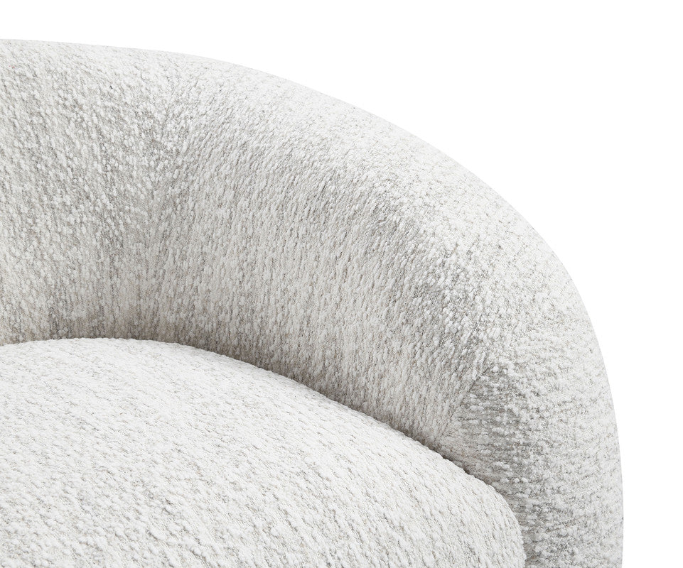 Freja Cotton White Swivel Chair - Image 5