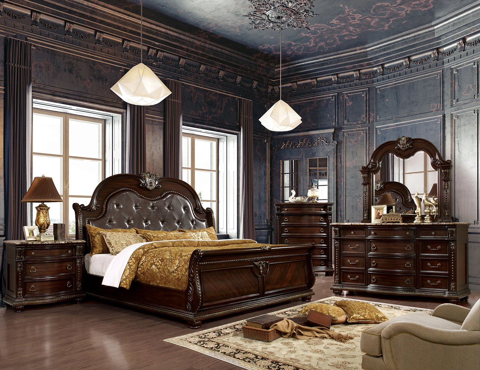 Fromberg Brown Cherry  Queen Bed - Image 4