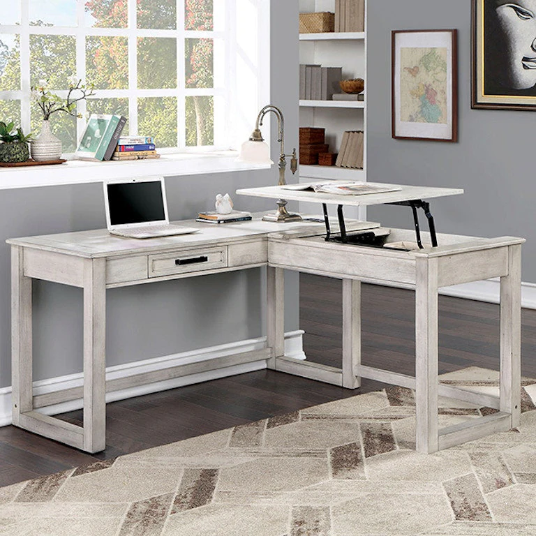 Galarga Antique White Lift-top Corner Desk - Image 3