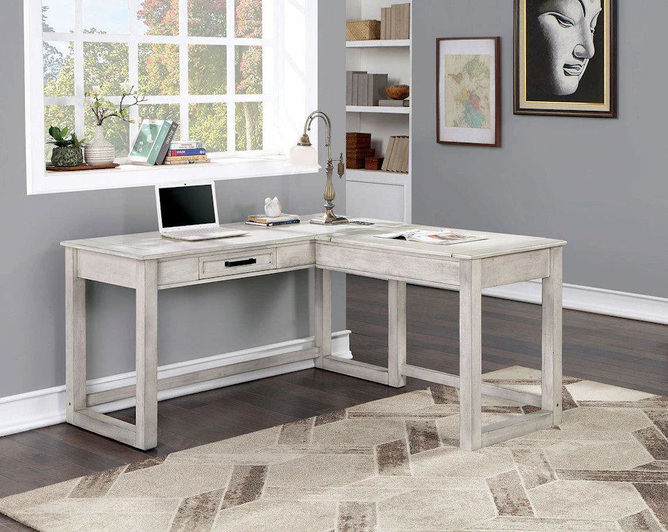 Galarga Antique White Lift-top Corner Desk - Image 4