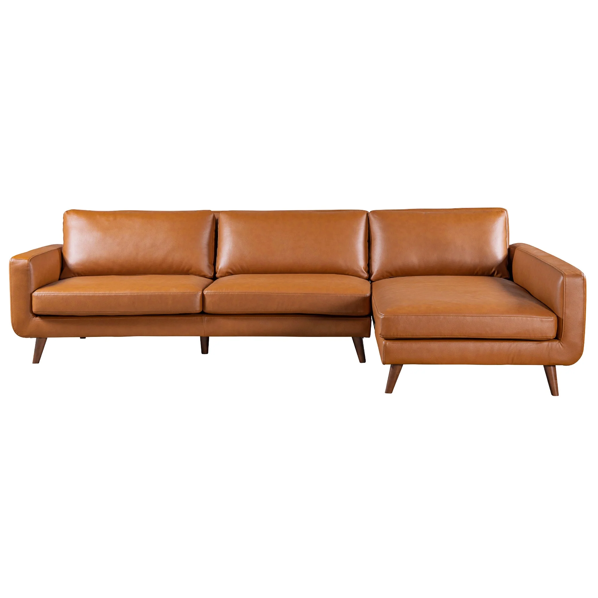 Garland Cognac Vegan Leather Right Sectional Sofa - Image 3