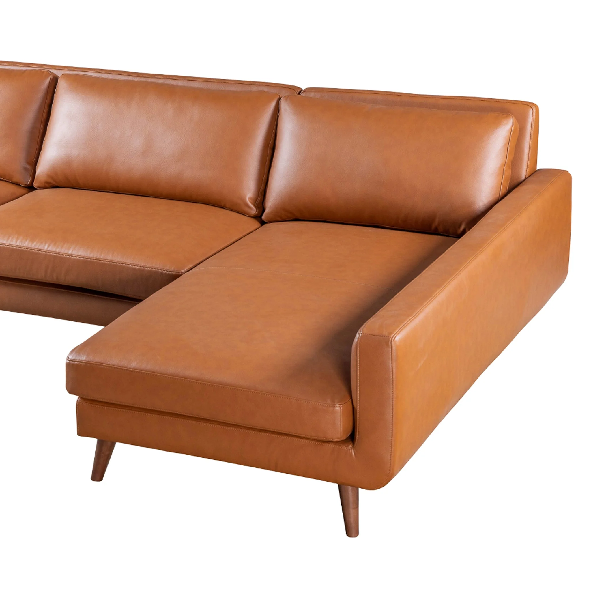 Garland Cognac Vegan Leather Right Sectional Sofa - Image 4