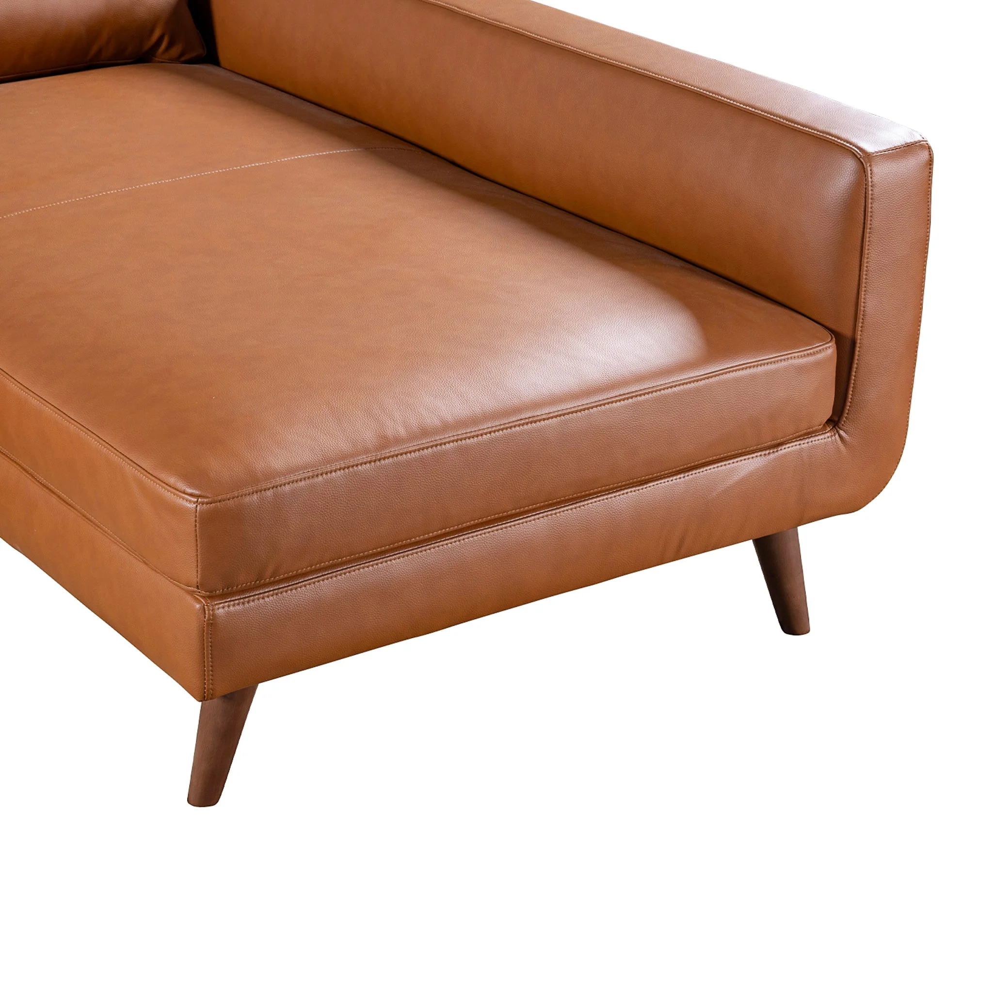 Garland Cognac Vegan Leather Right Sectional Sofa - Image 5