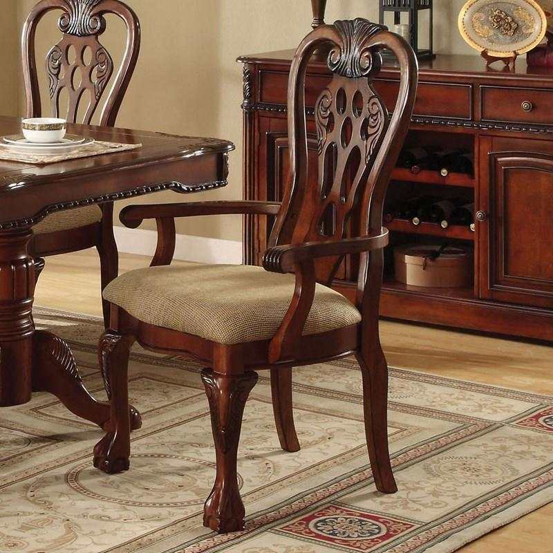 George Town Cherry & Beige Arm Chair (Set of 2) - Image 3