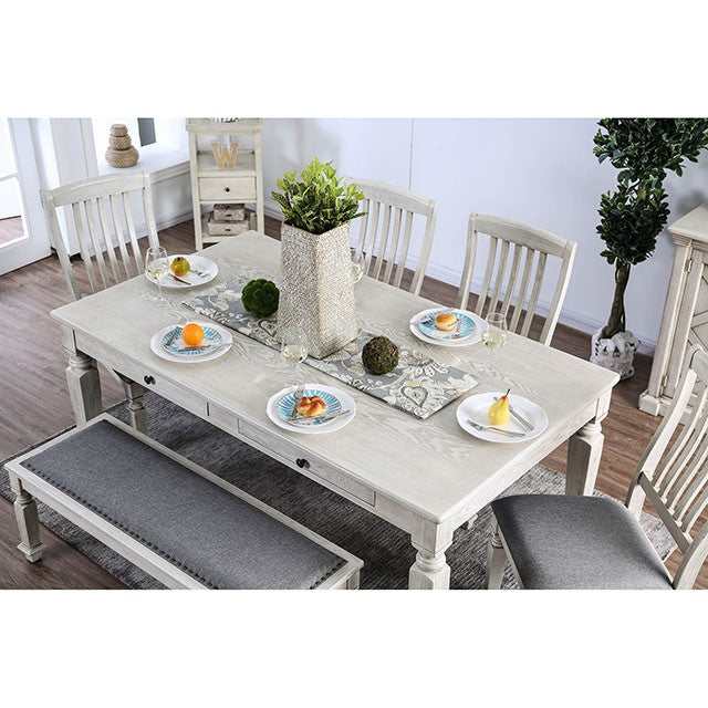 Georgia Antique White/Gray Bench - Image 3