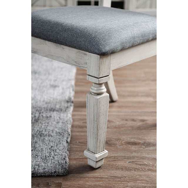 Georgia Antique White/Gray Bench - Image 5