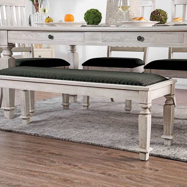Georgia Antique White/Gray Bench - Image 6