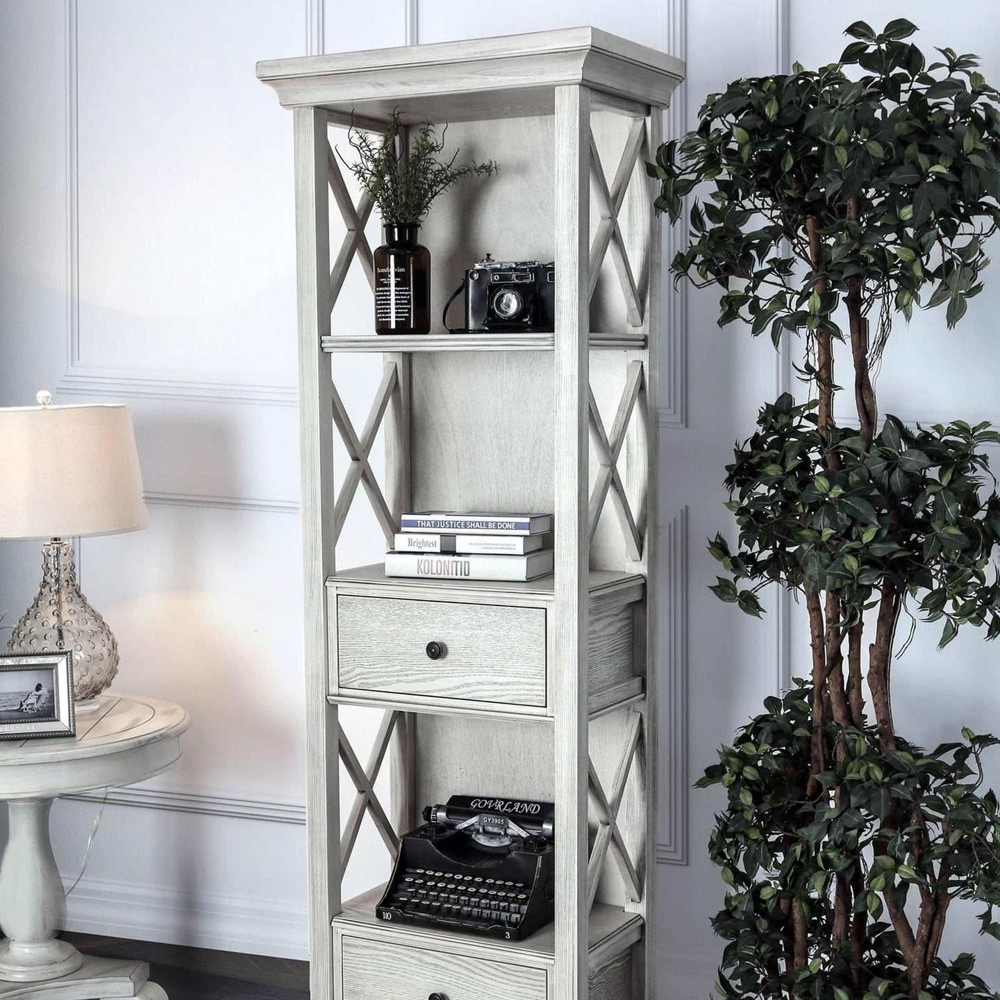 Georgia Antique White Pier Cabinet - Image 2